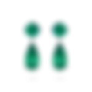 Серьги из белого золота с изумрудами 6.77 карат, центральные 2.29 и 1.97 карат