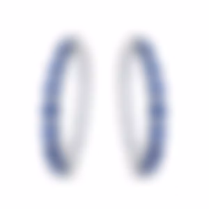 Серьги-конго из белого золота с сапфирами 6.28 карат.