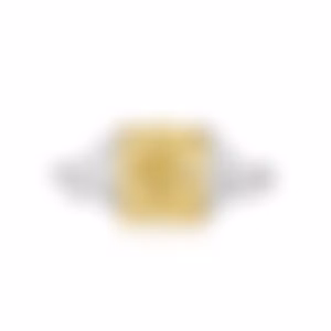 Кольцо с желтым бриллиантом 6.12 карат на белом золоте