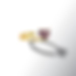 Кольцо с ягодной шпинелью и желтым сапфиром 1.59 карат в желтом золоте