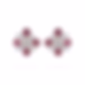 Серьги из белого золота с рубинами 4.02 карата