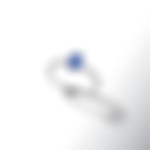 Кольцо из белого золота с бриллиантом и сапфиром 0.737 карат