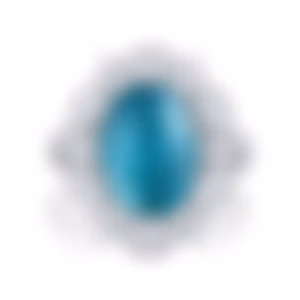 Кольцо с турмалином Параиба 7.54 карата в белом золоте