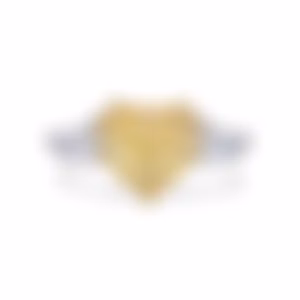 Кольцо с желтым бриллиантом 3.01 карат в белом золоте