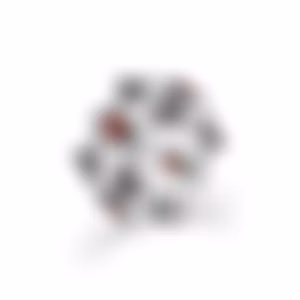 Кольцо «Пики и червы» с шпинелью и гранатом 1.2 карат в белом золоте