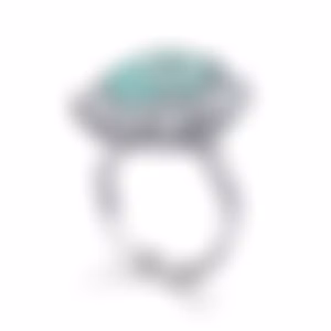 Ring with turmaline Paraibas "oval" 11.05 ct Green (Clarity Enhanced (F1)) Mozambique GIA