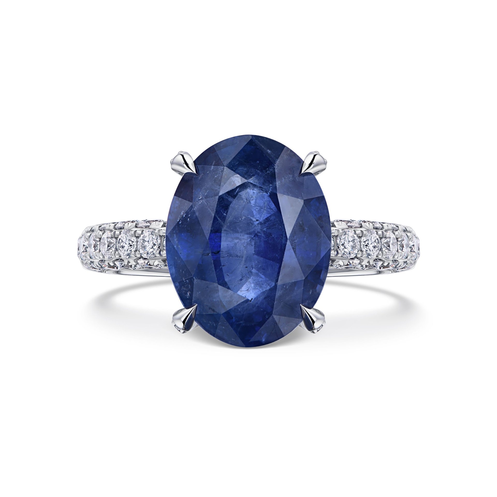 Кольцо с сапфиром 6.27 карат в белом золоте от Parure Atelier