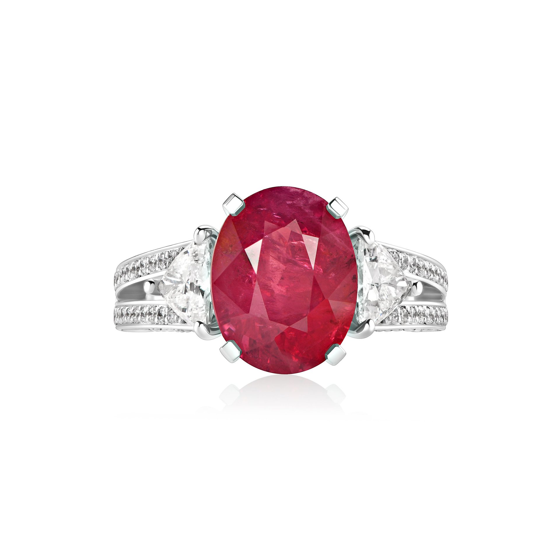 Кольцо с рубином 5.14 карат в белом золоте от Parure Atelier