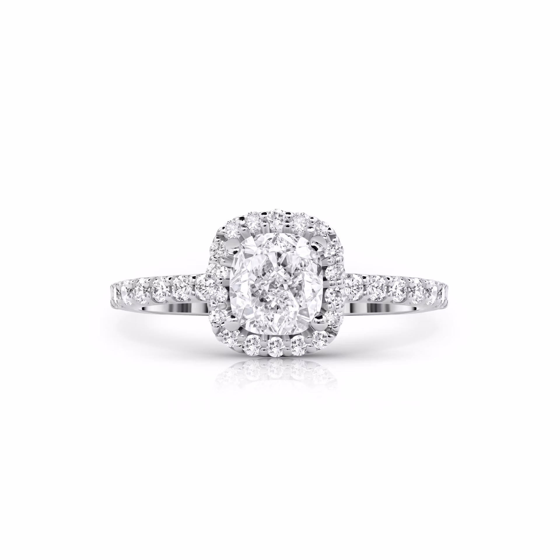 Кольцо с бриллиантом 1 карат в белом золоте от Parure Atelier