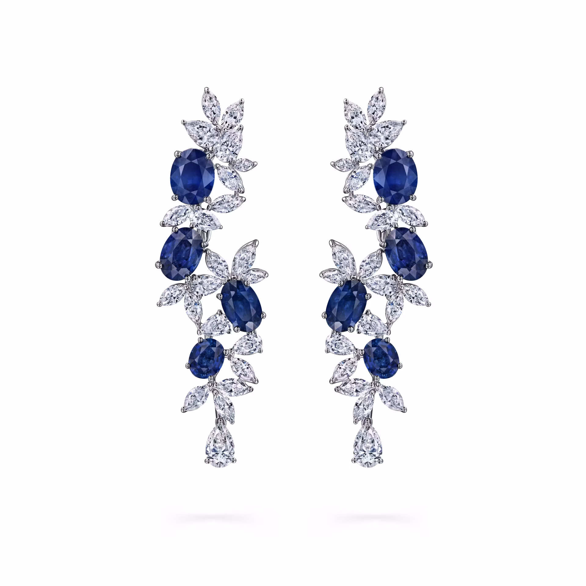 Серьги из белого золота с сапфирами 14.55 карат, дизайн Parure Atelier
