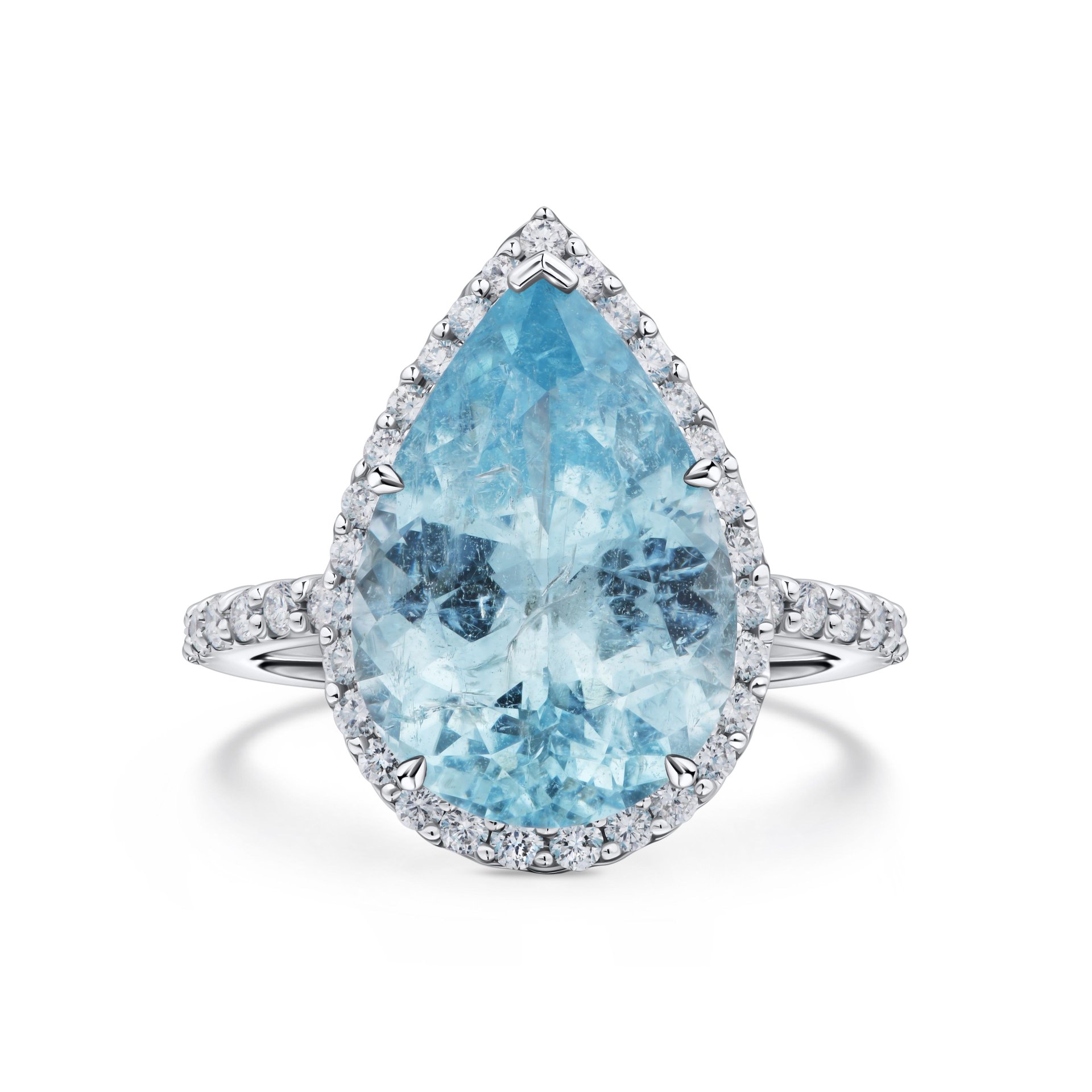 Кольцо из белого золота с турмалином Параиба 5.2 карата