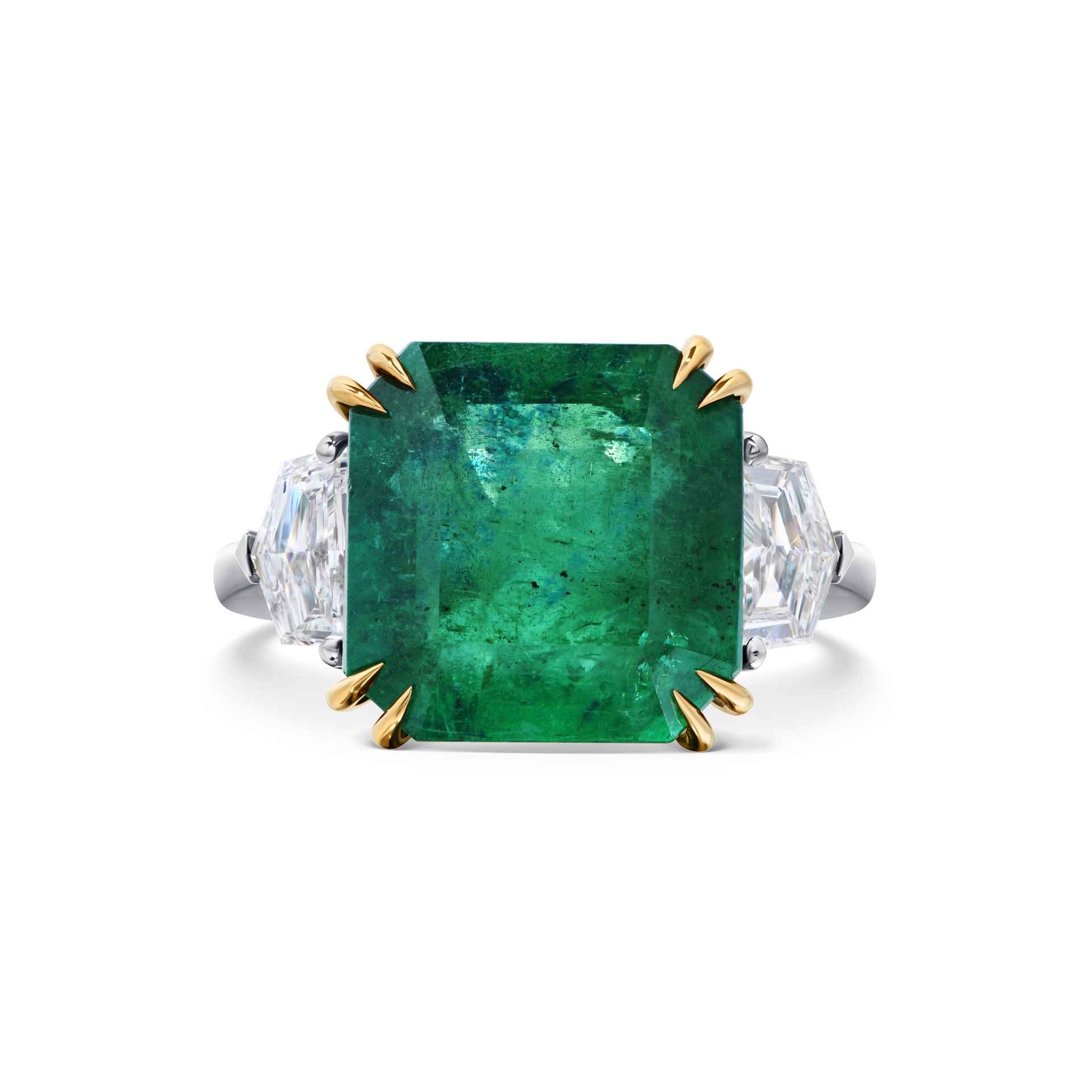Кольцо с изумрудом 8.62 карата в белом золоте от Parure Atelier