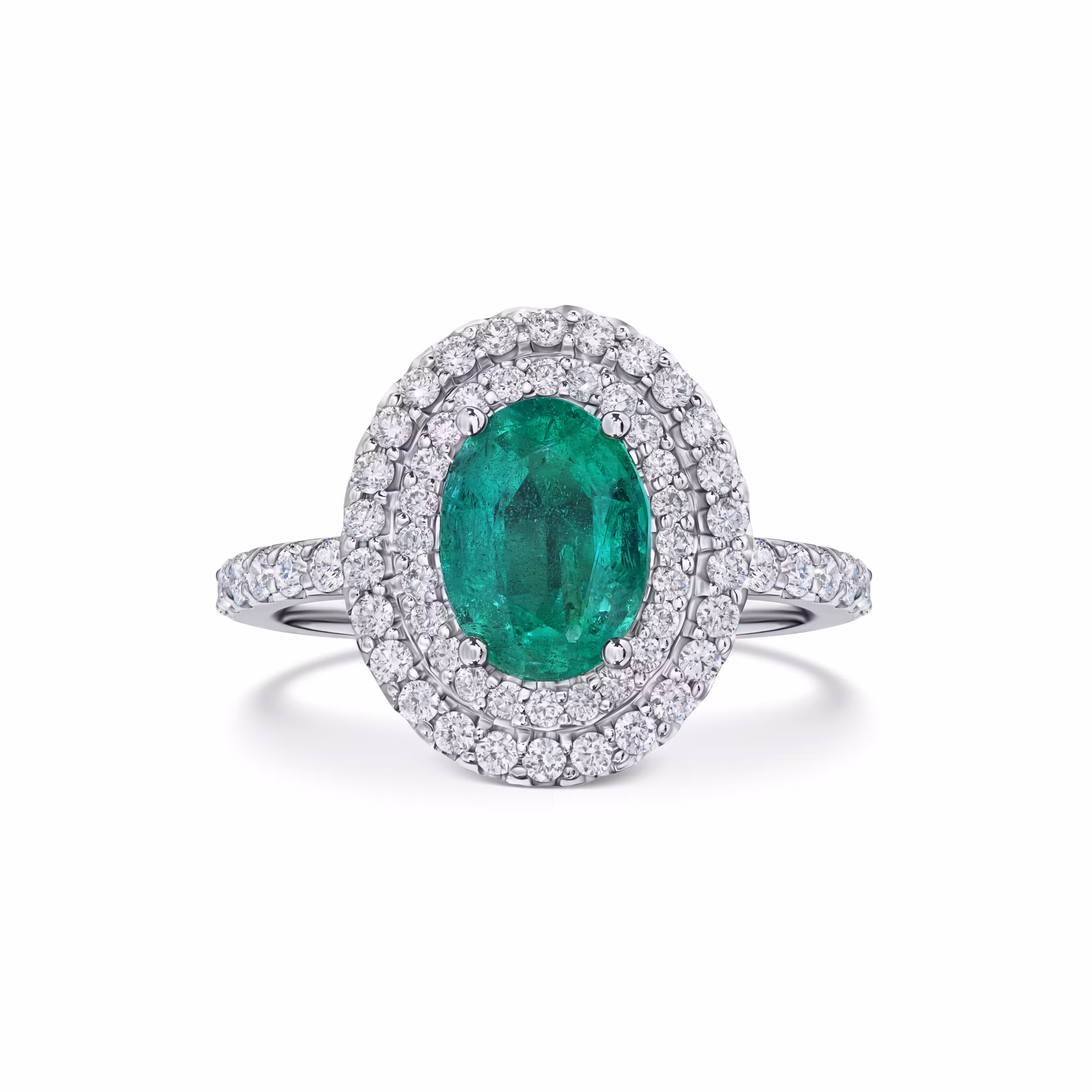 Кольцо из белого золота с изумрудом 1.16 карат, дизайн Parure Atelier