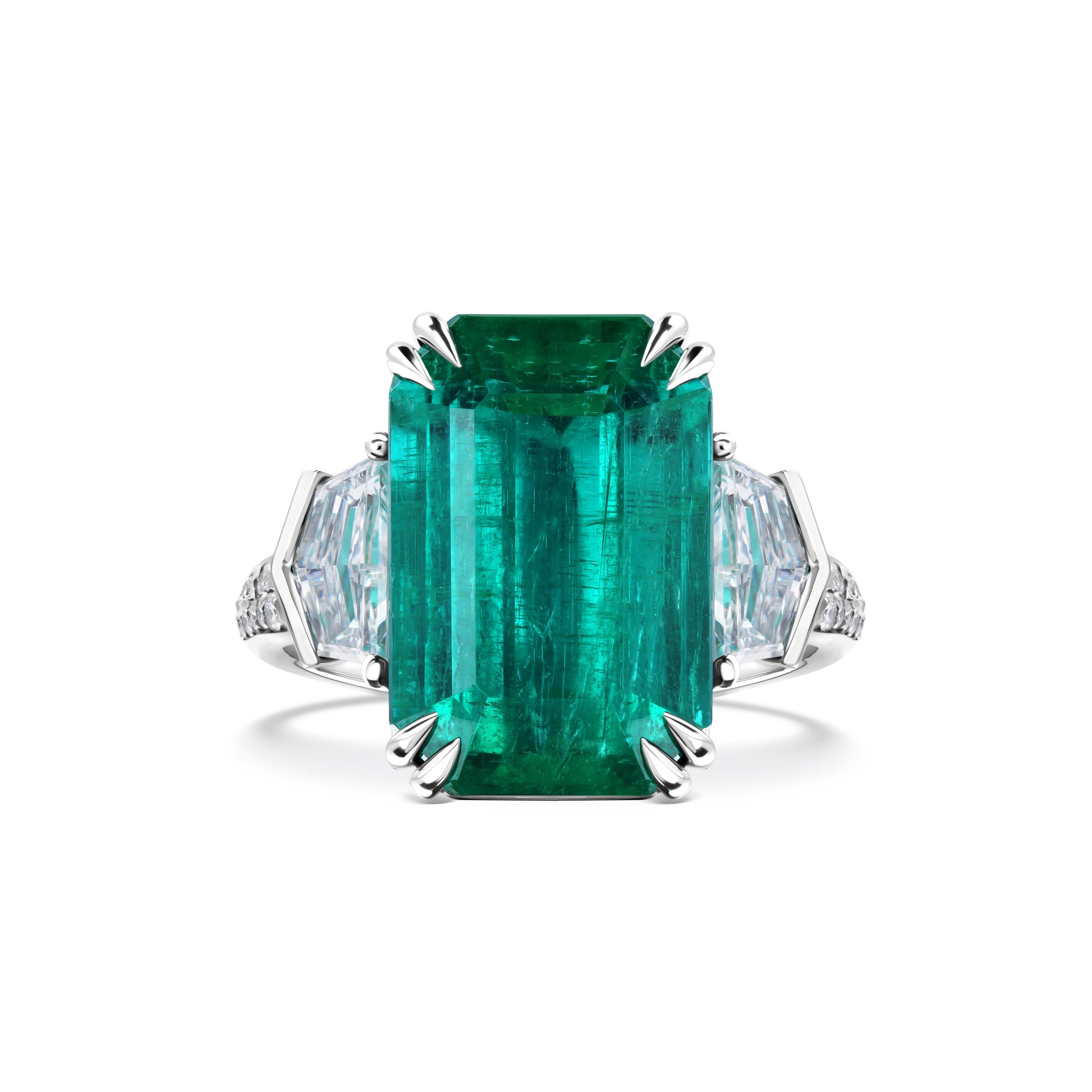 Кольцо с изумрудом 7.95 карат в белом золоте от Parure Atelier