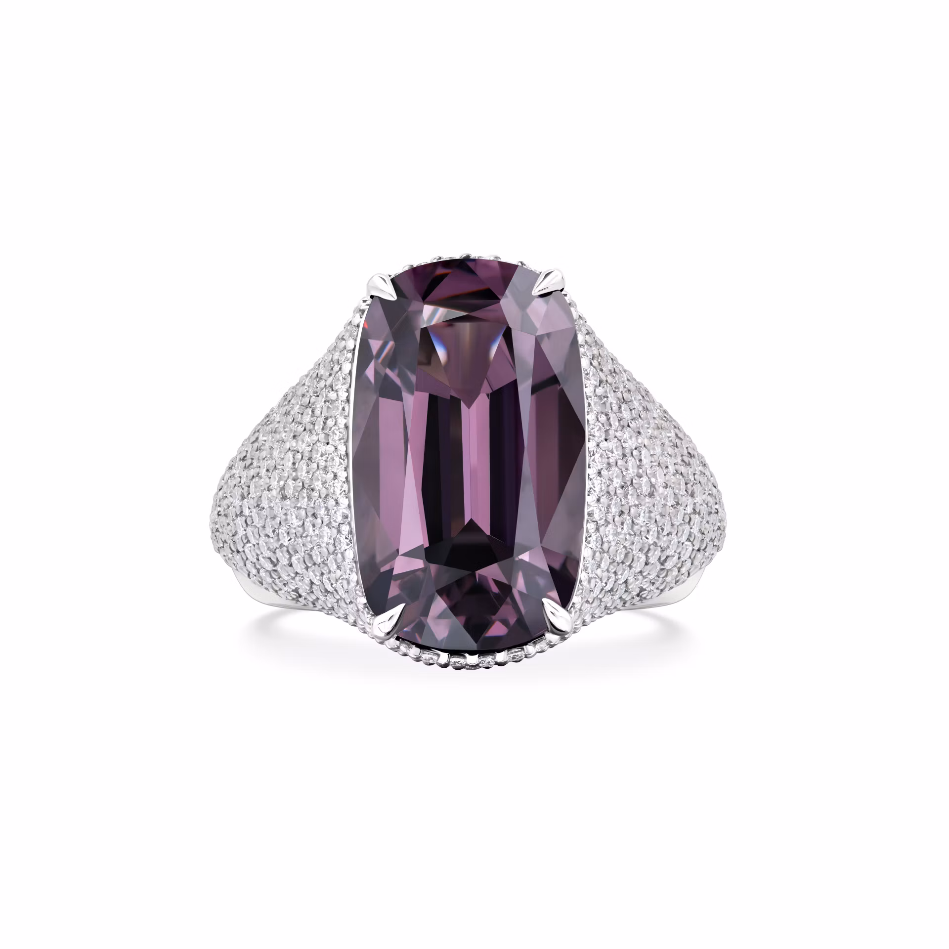Кольцо со шпинелью 8.22 карата и бриллиантами в белом золоте Parure Atelier