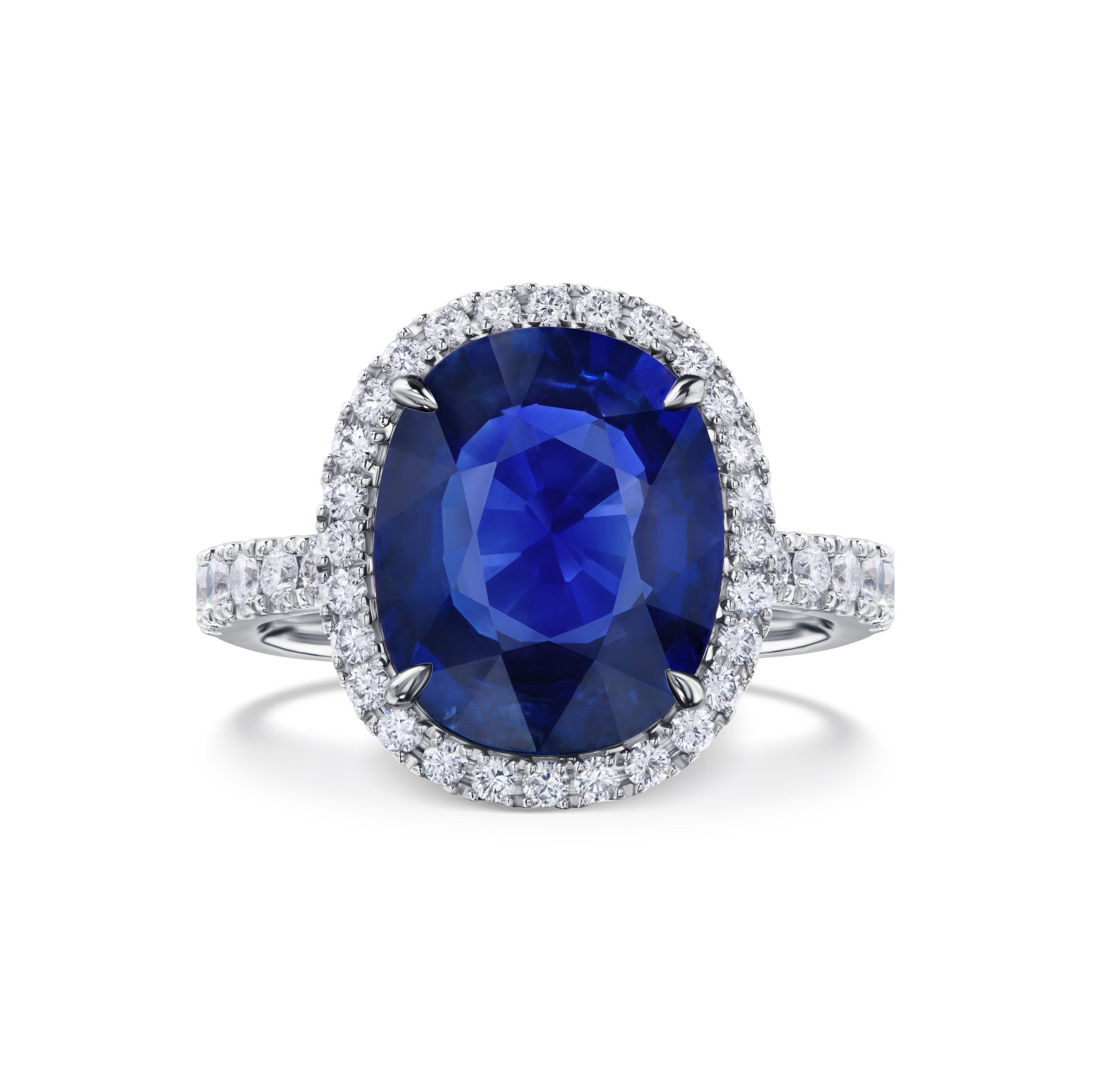 Кольцо из белого золота с сапфиром 5.65 карат, дизайн Parure Atelier