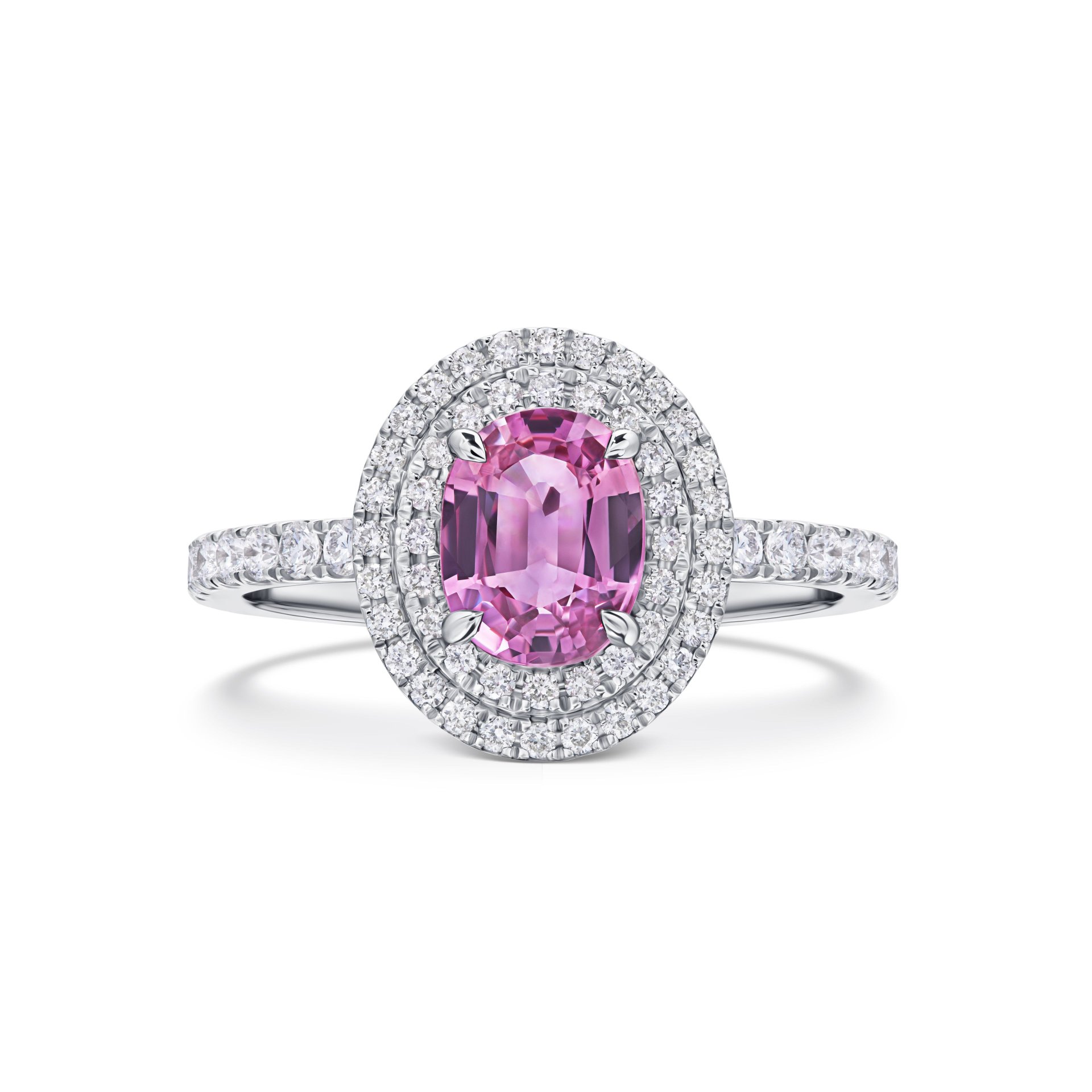 Кольцо с сапфиром 1.12 карат из белого золота, элегантный дизайн