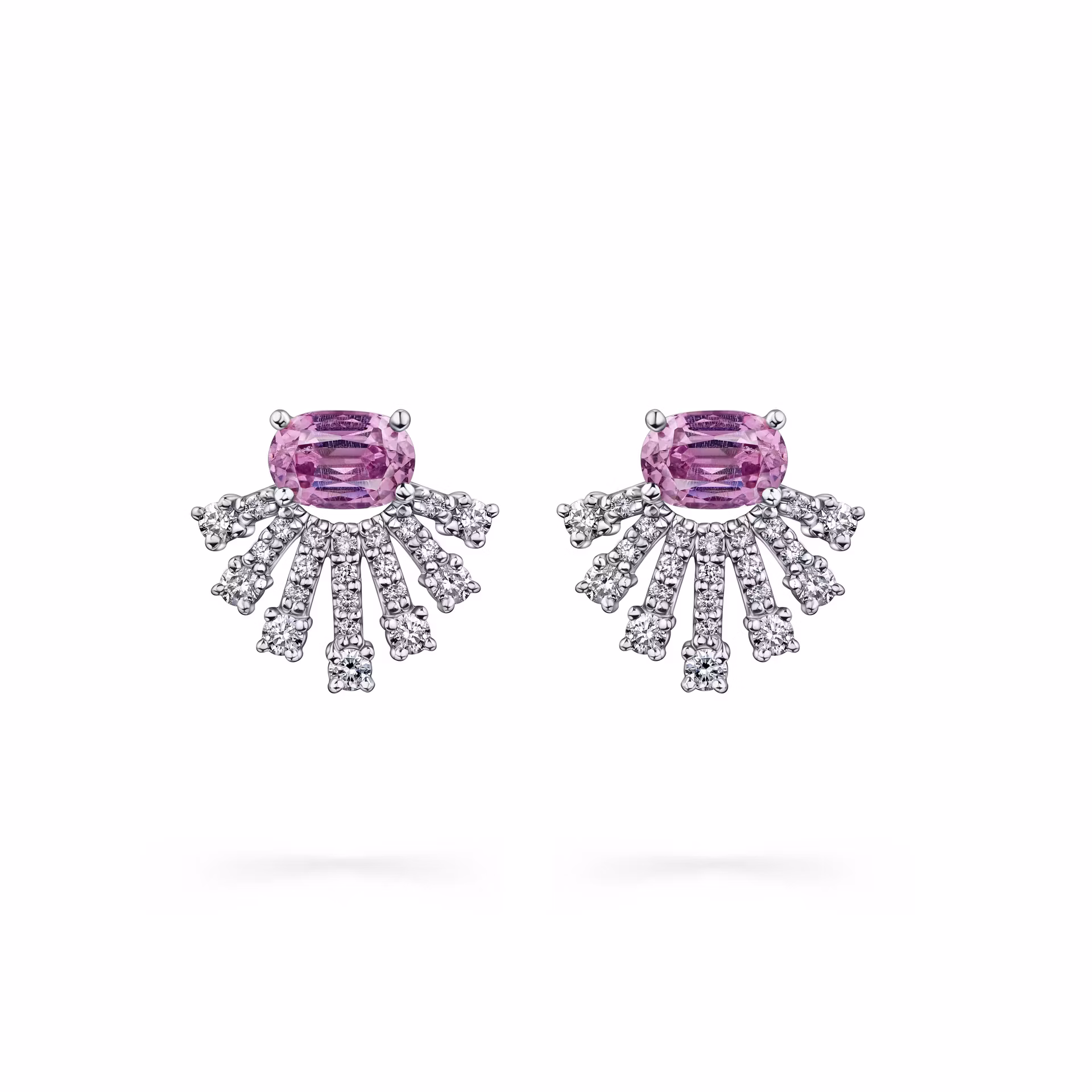 Stud earrings with spinel "oval" 1.19 ct