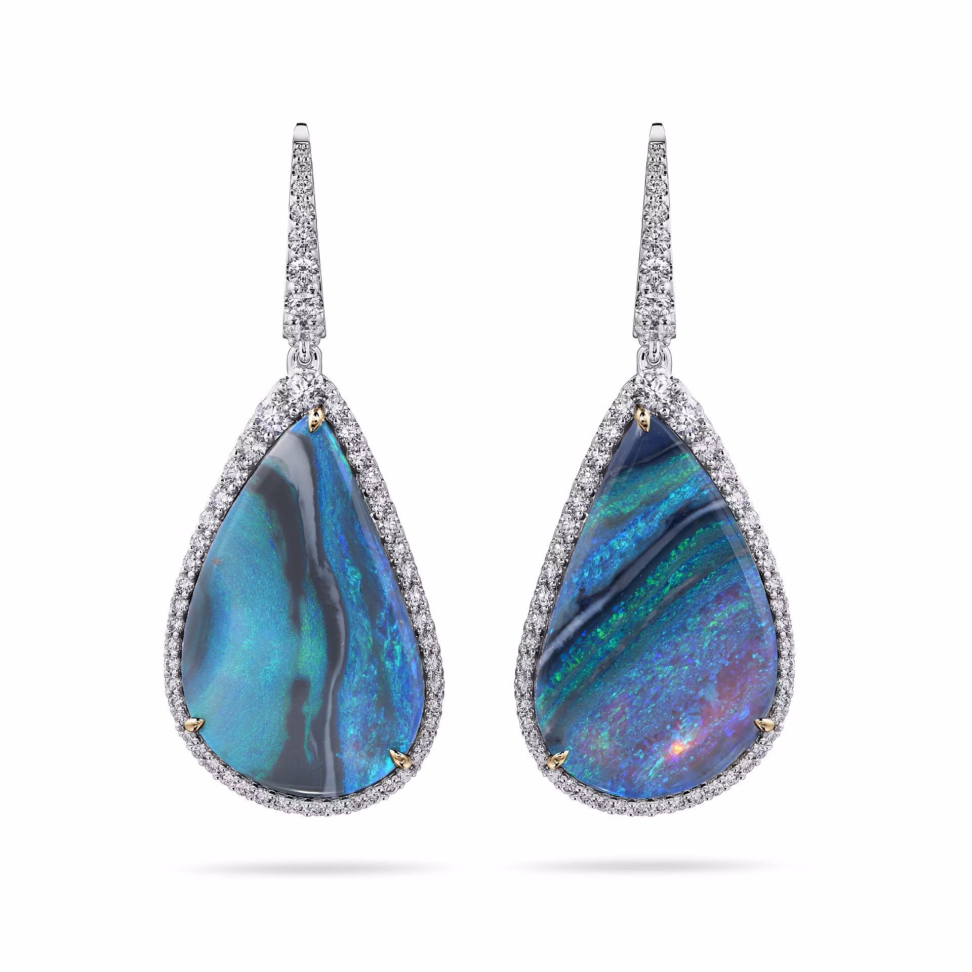 Серьги из белого золота с опалами 11.09 и 10.17 карата