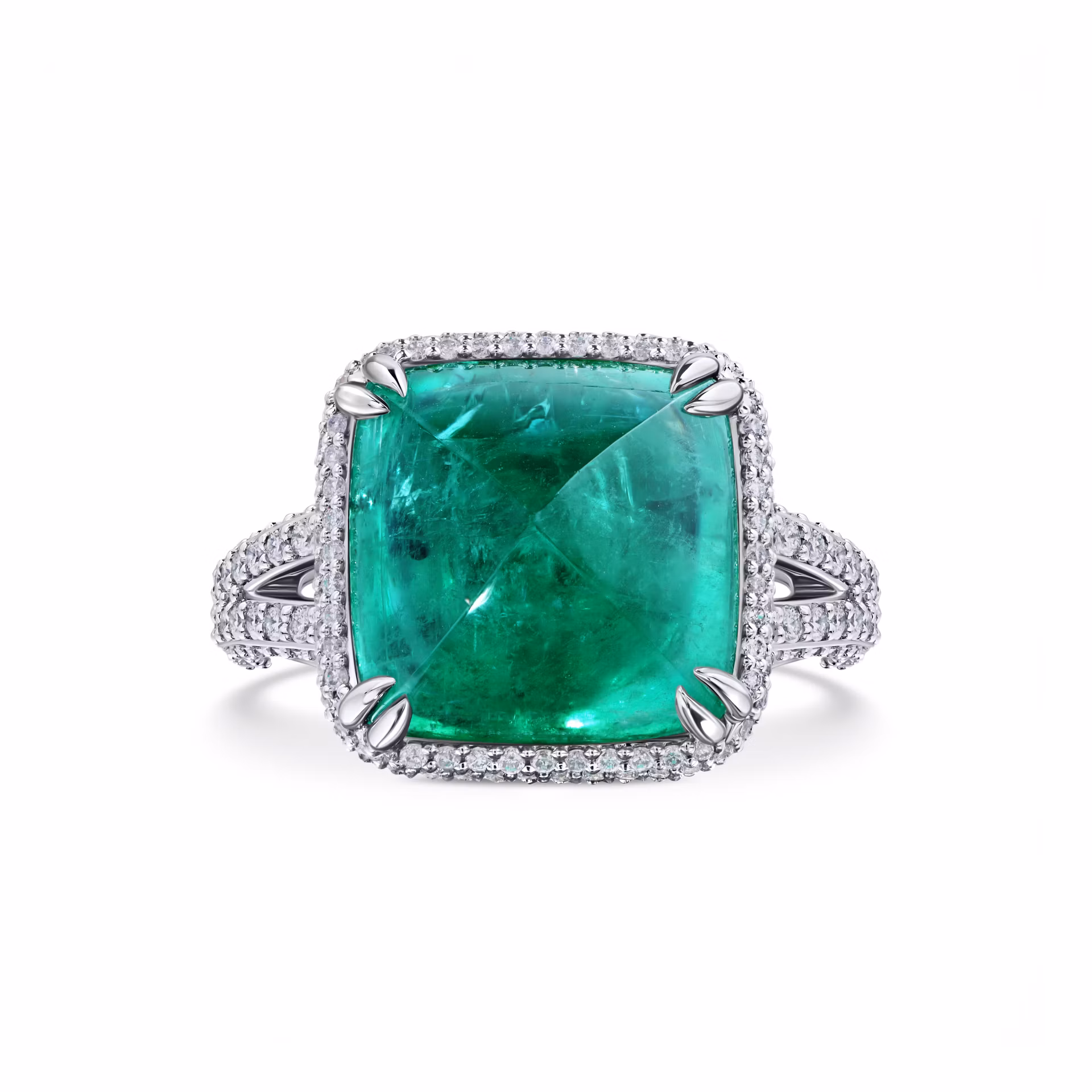 Кольцо с изумрудом 7.6 карат в белом золоте от Parure Atelier