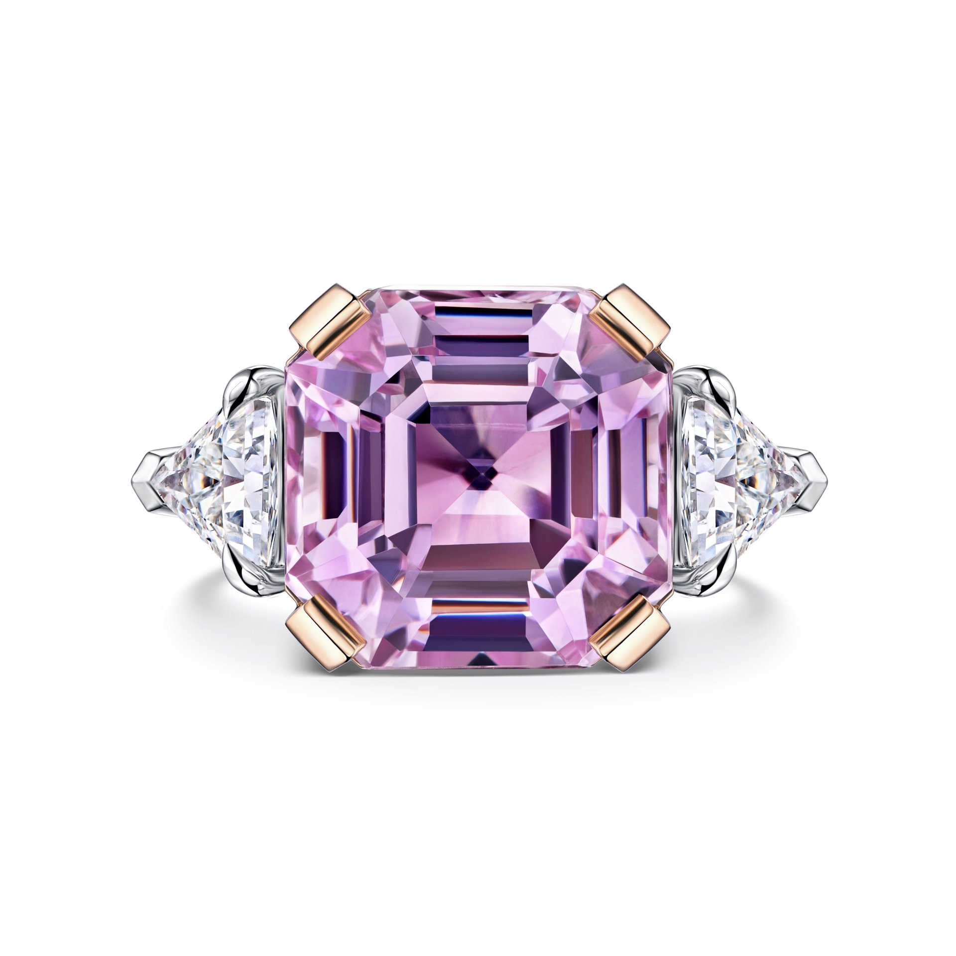 Кольцо из белого золота с кунцитом 8.8 карат, дизайн Parure Atelier