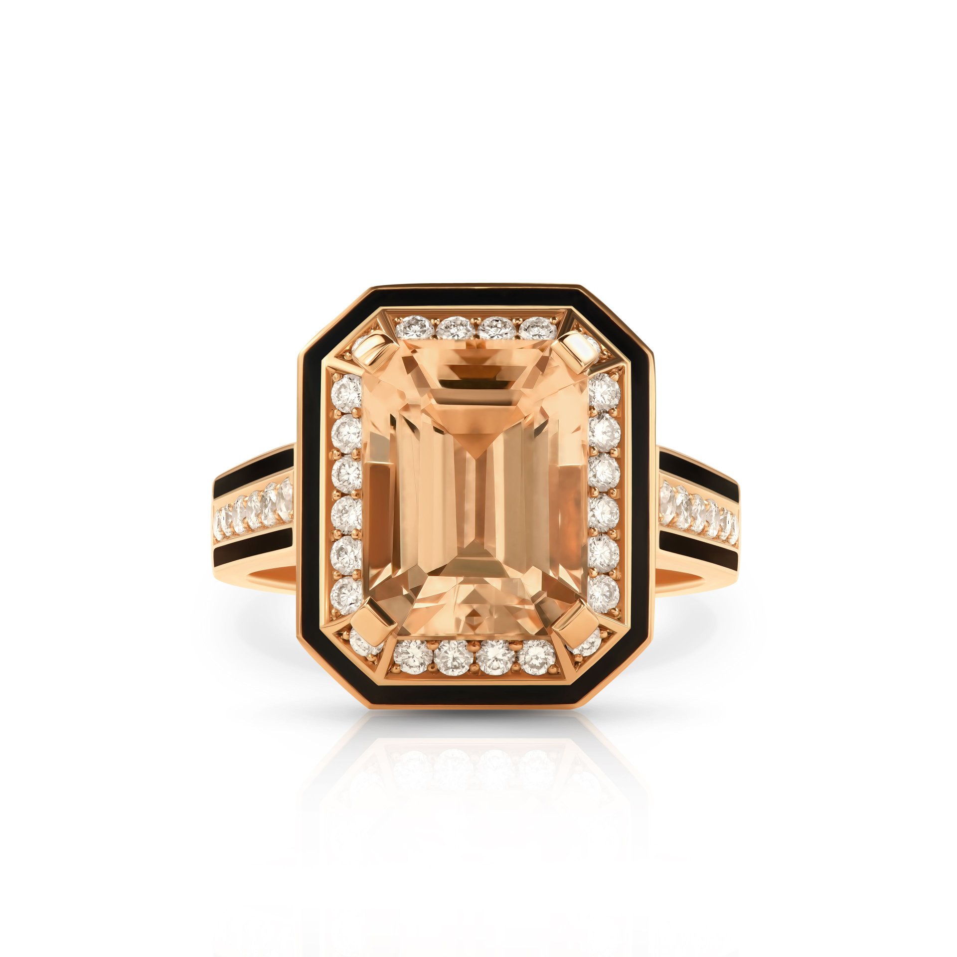 Кольцо с морганитом 5.46 карат в розовом золоте от Parure Atelier