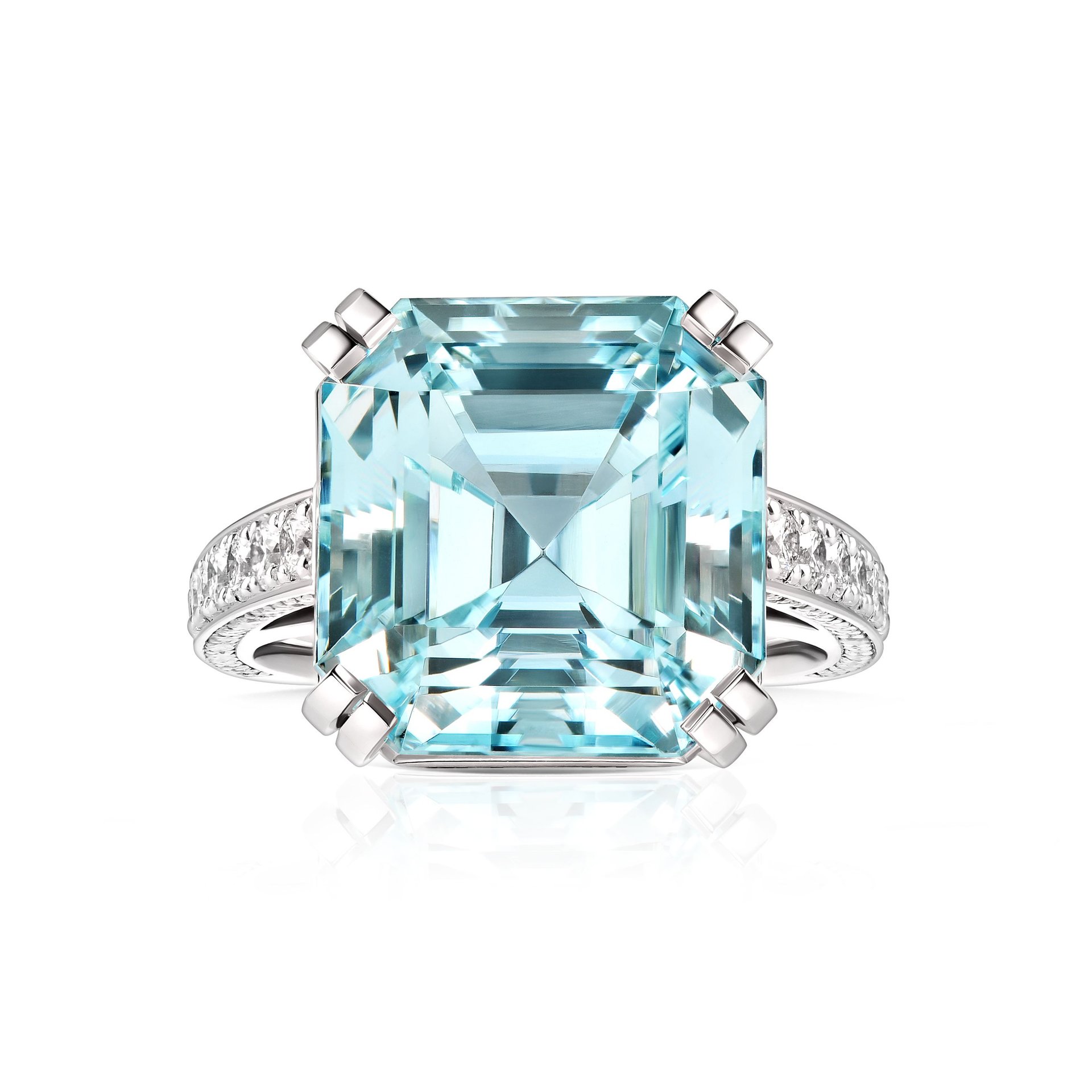 Кольцо The Element of Water с аквамарином 11.64 карат в белом золоте