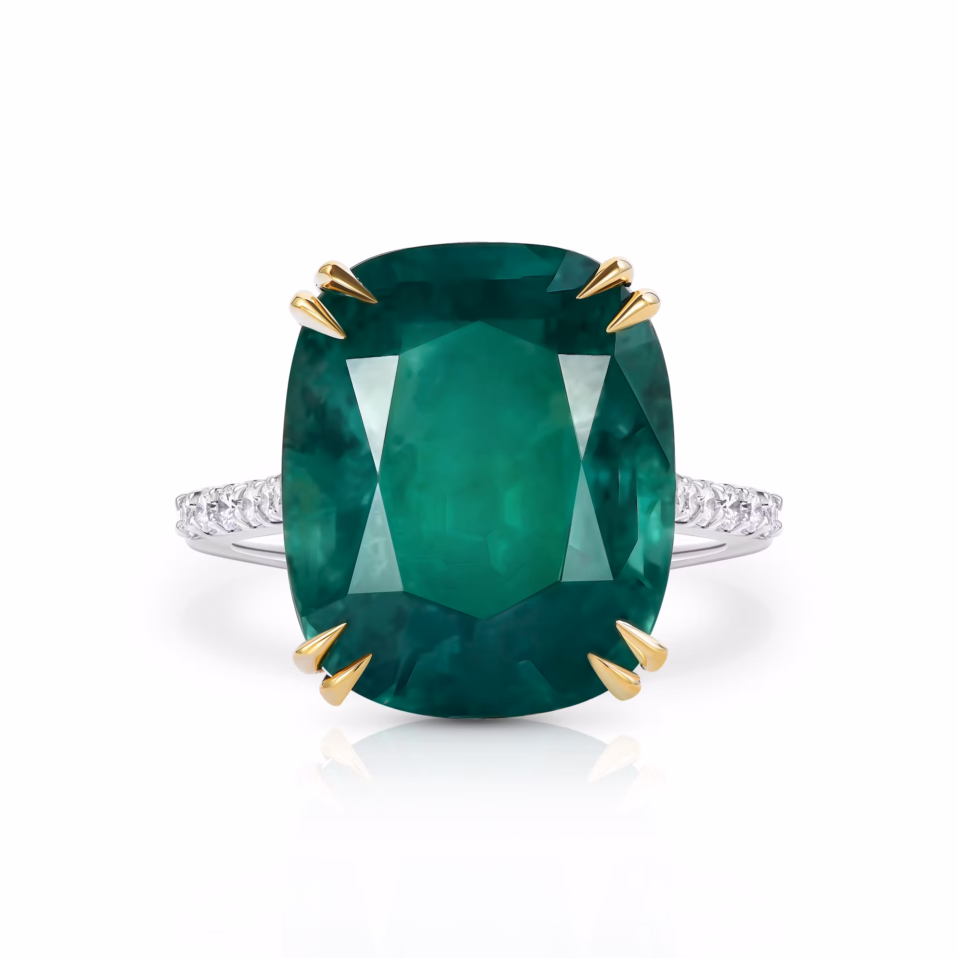 Кольцо с изумрудом 12 карат в белом золоте от Parure Atelier