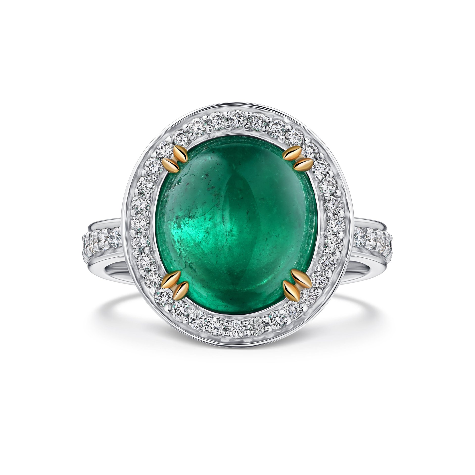 Кольцо из белого золота с изумрудом 5.44 карата, дизайн Parure Atelier