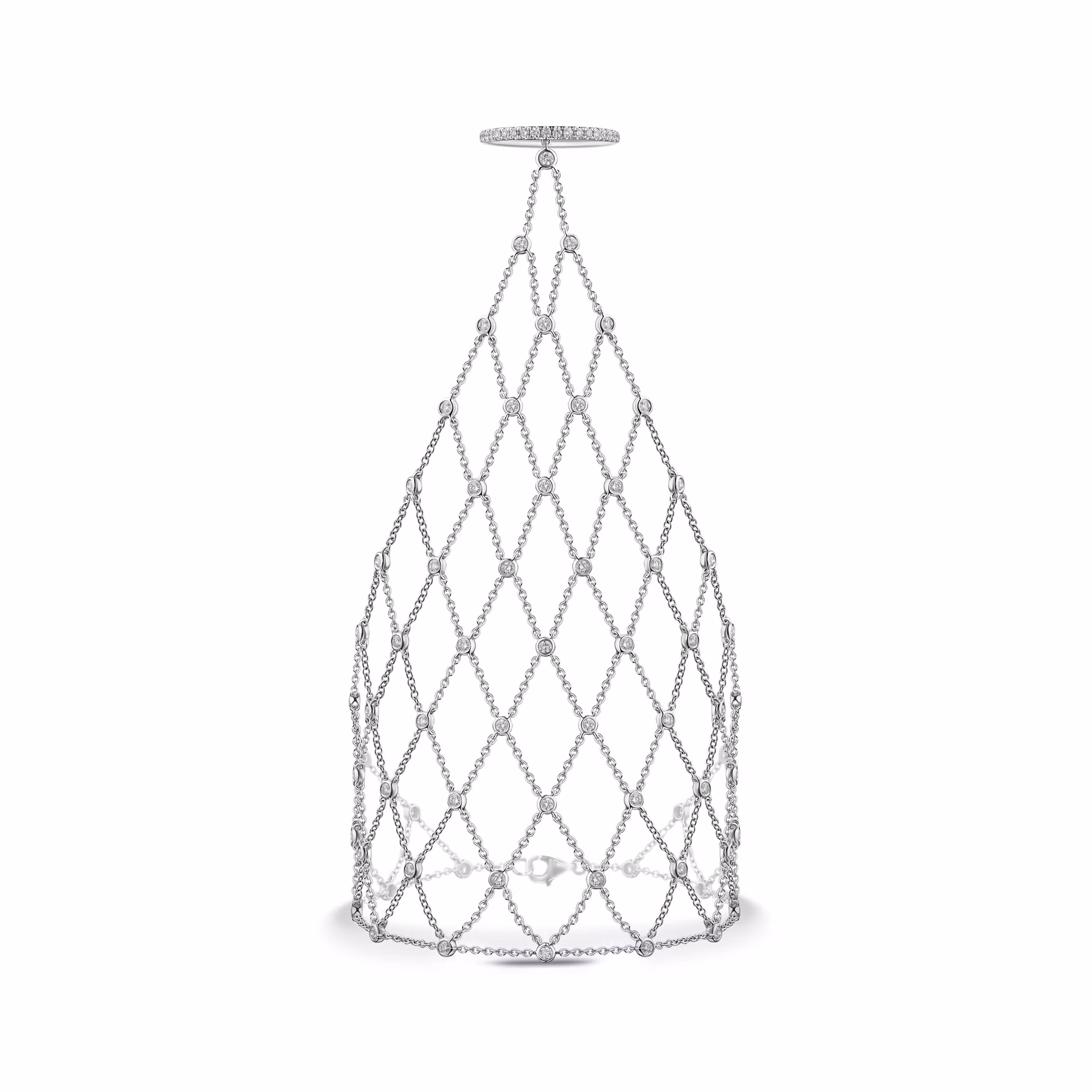 Слейв-браслет из белого золота с бриллиантом 2.18 карат