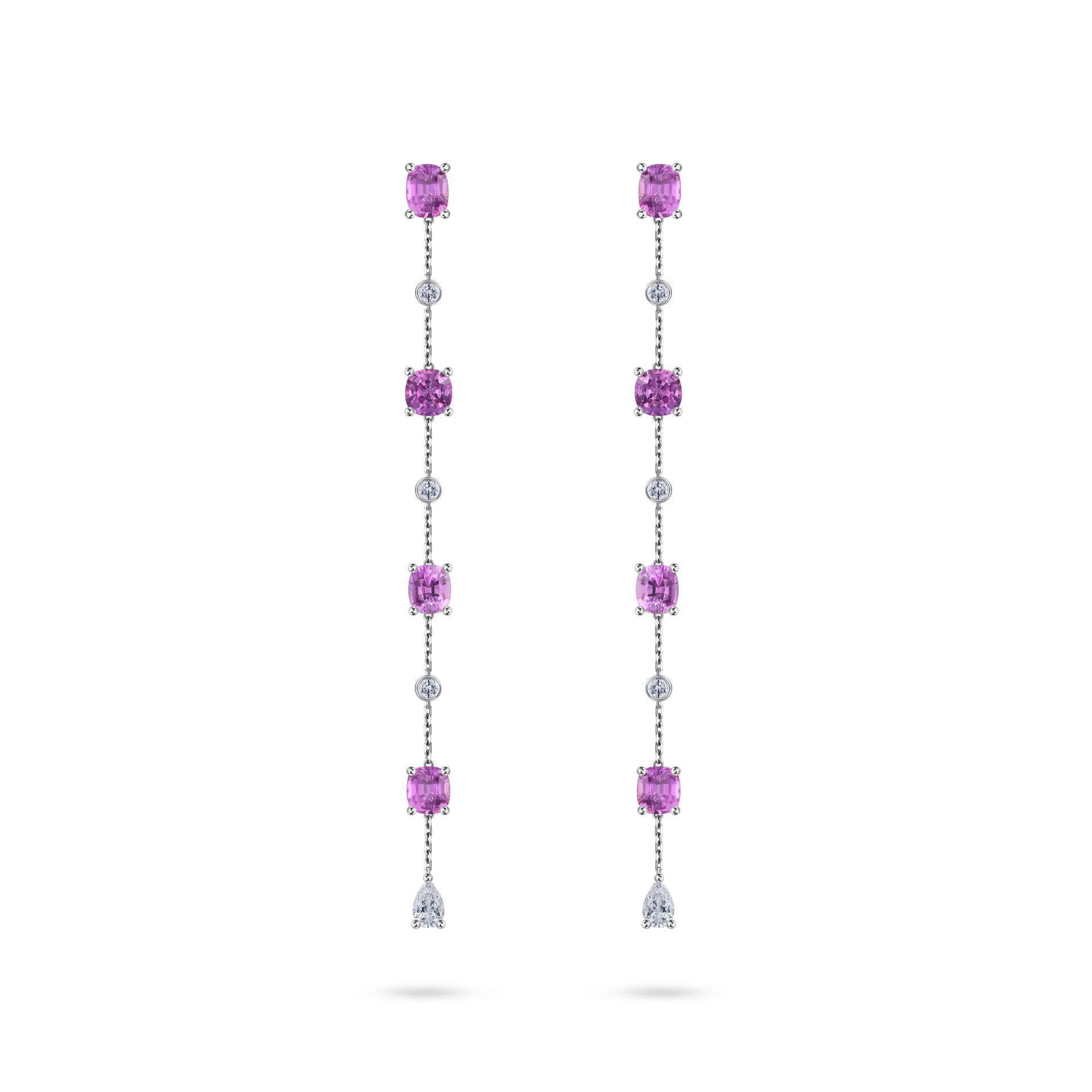 Серьги из белого золота с сапфирами 4.92 карата