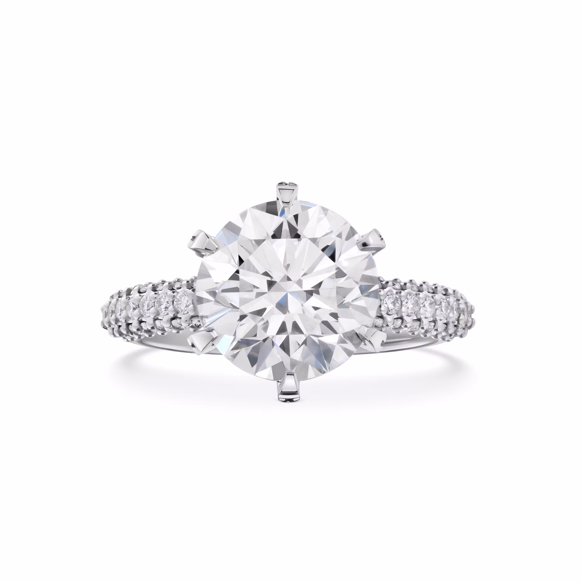 Кольцо из белого золота с бриллиантом 3.5 карата, дизайн Parure Atelier