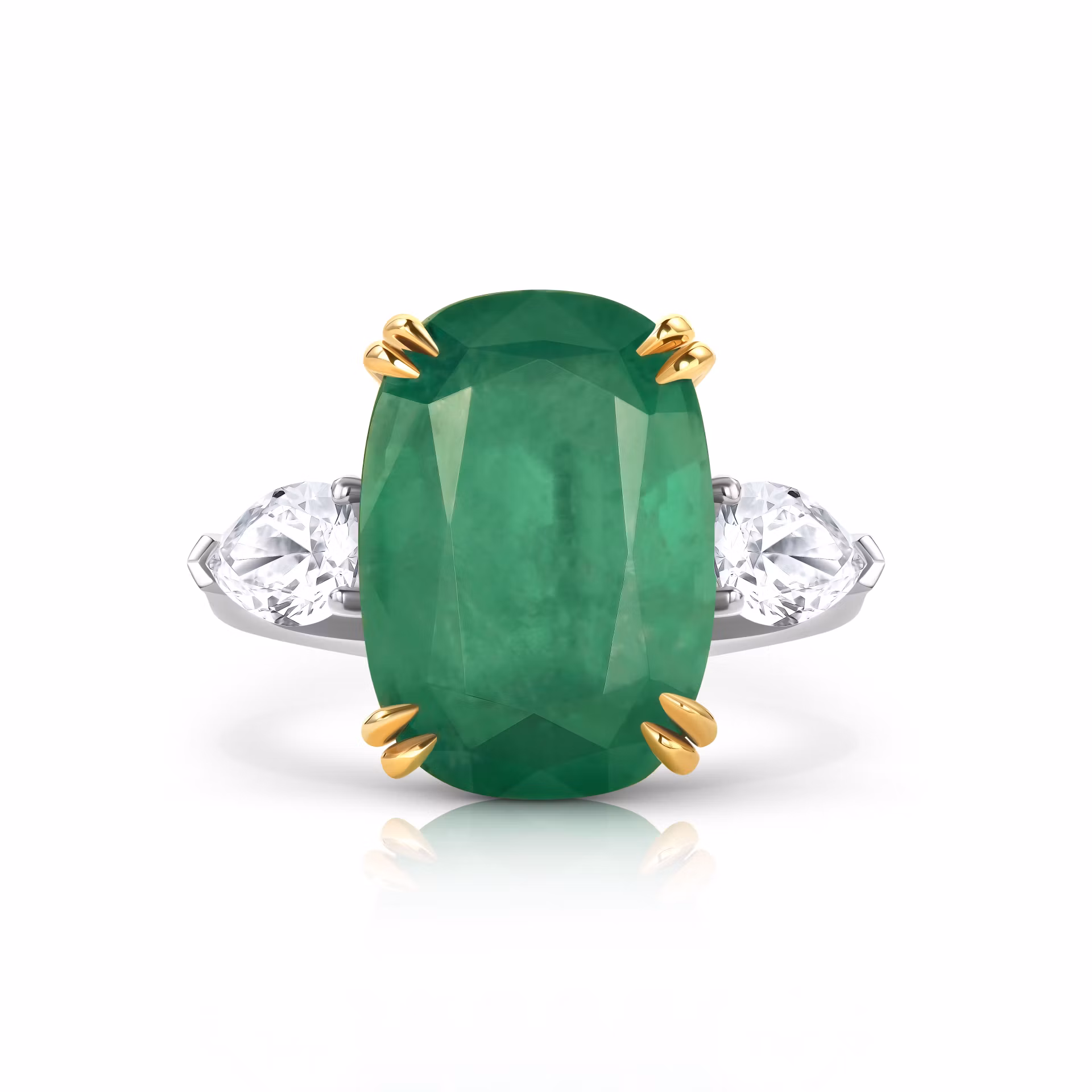 Кольцо из белого золота с изумрудом 6.19 карат, дизайн Parure Atelier