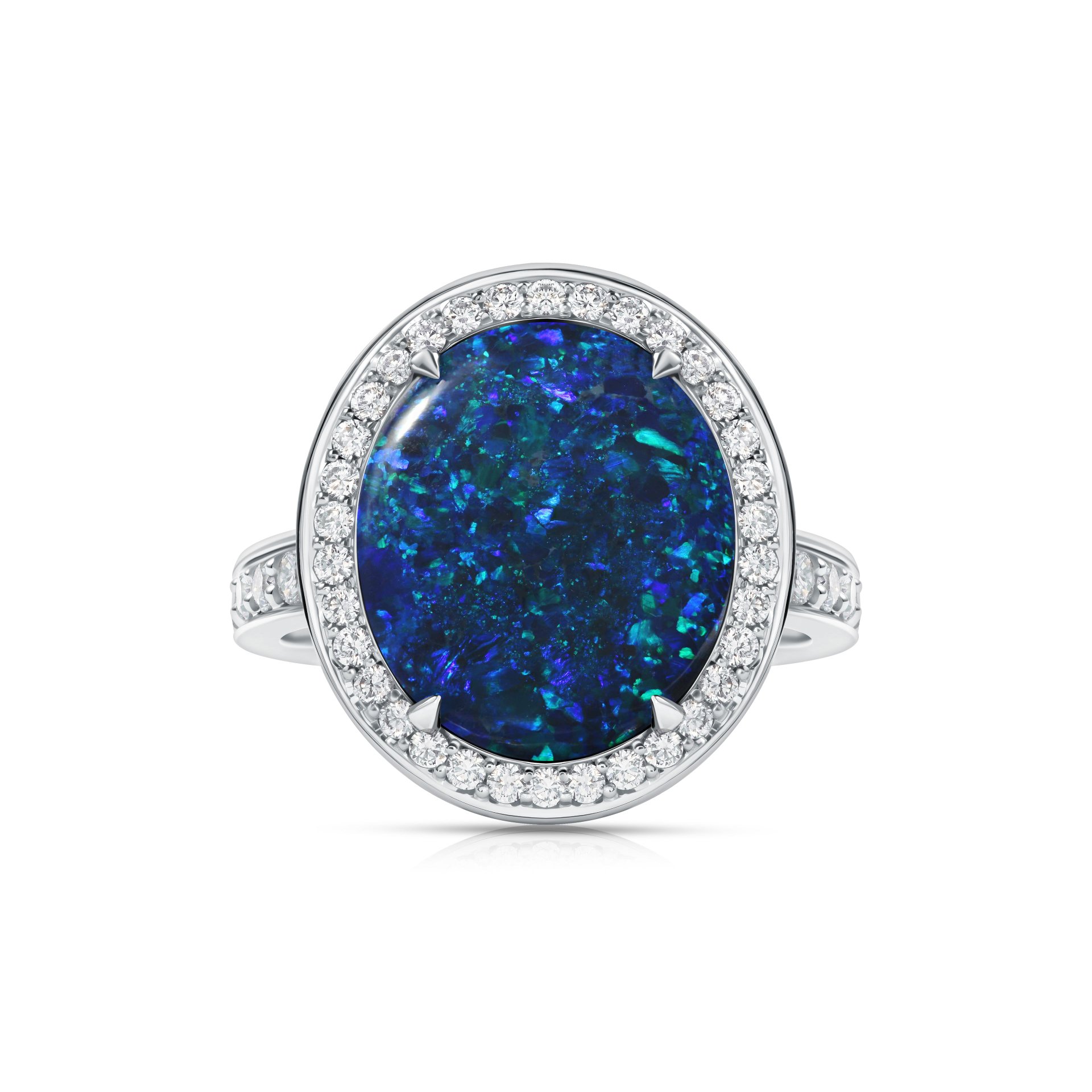 Кольцо с опалом 4.12 карат в белом золоте от Parure Atelier
