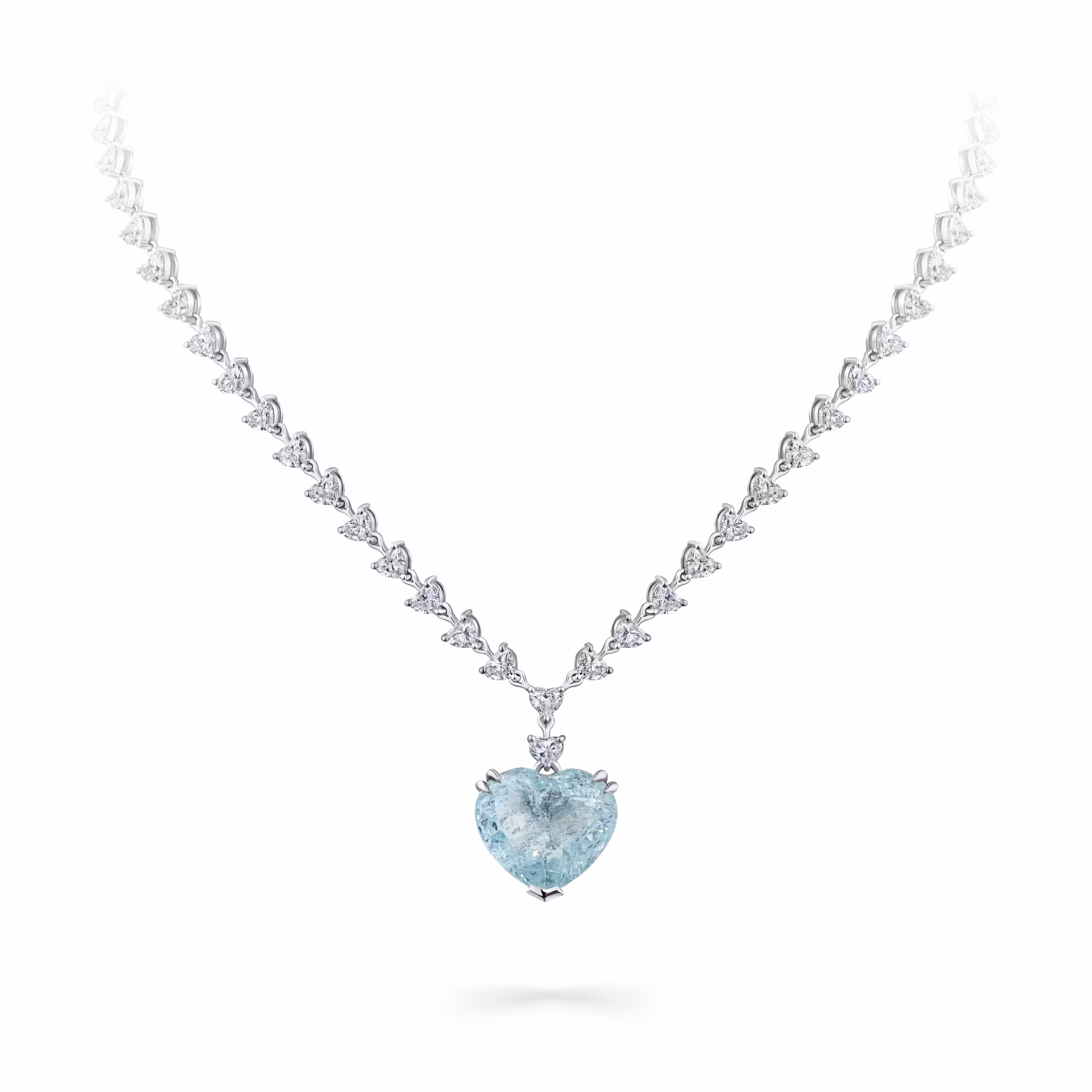 Колье с турмалином Параиба 19.03 карат в белом золоте