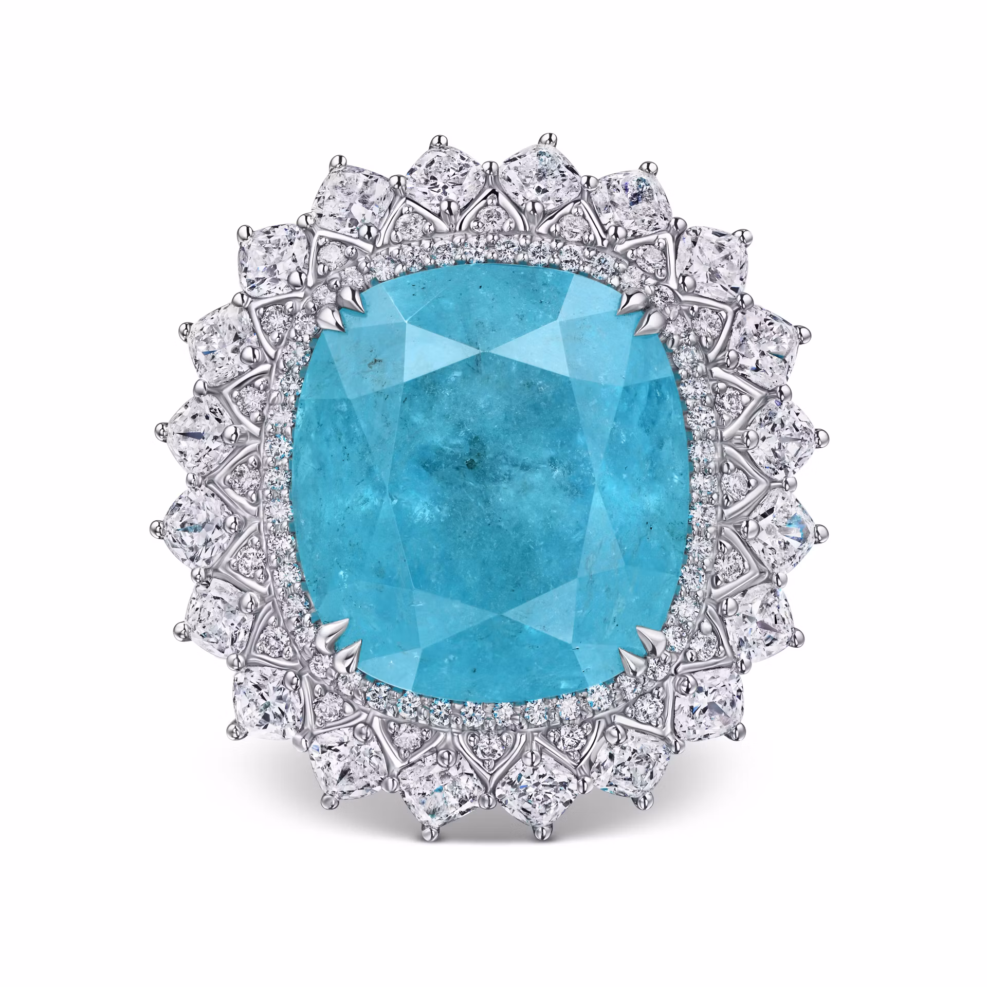 Кольцо «Miss Paraíba» с турмалином Параиба в белом золоте.