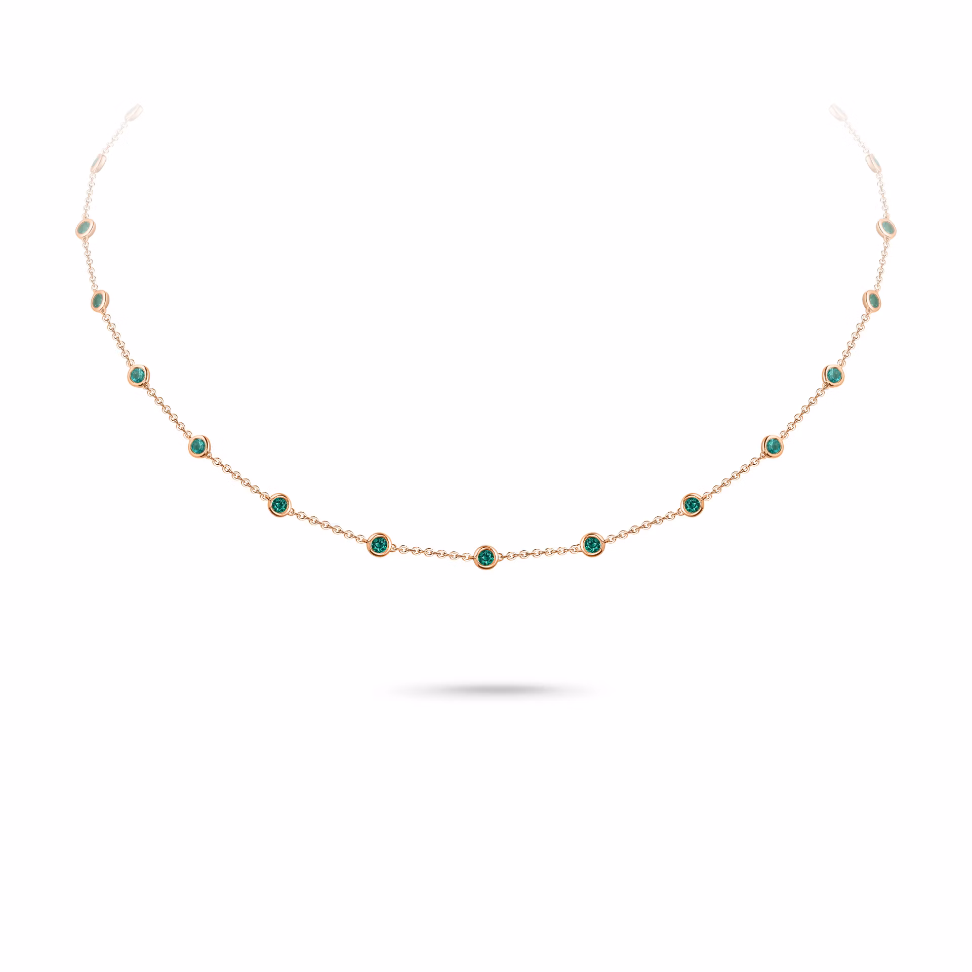 Колье из белого золота с изумрудом 1.4 карат