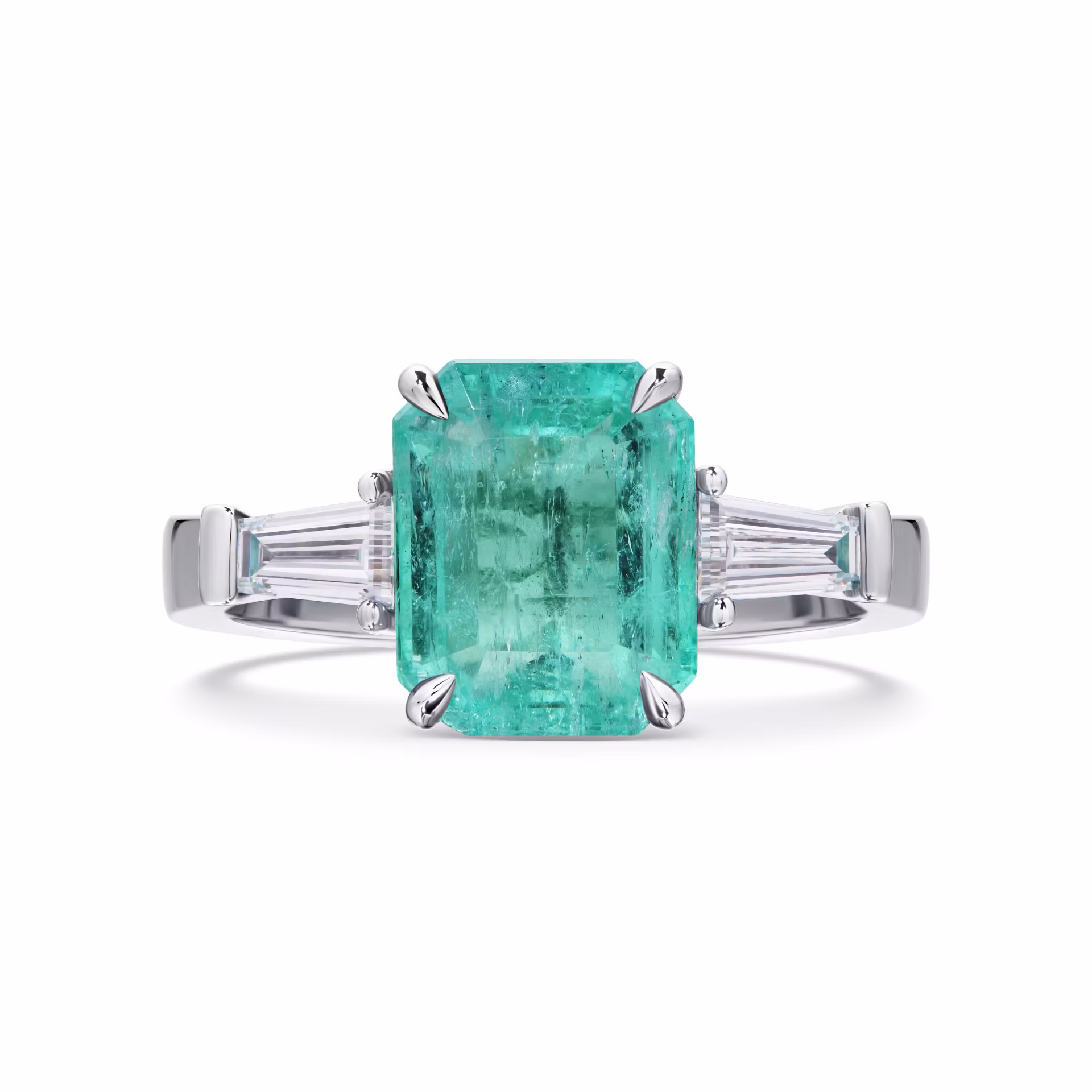 Кольцо с изумрудом 2.51 карат в белом золоте от Parure Atelier