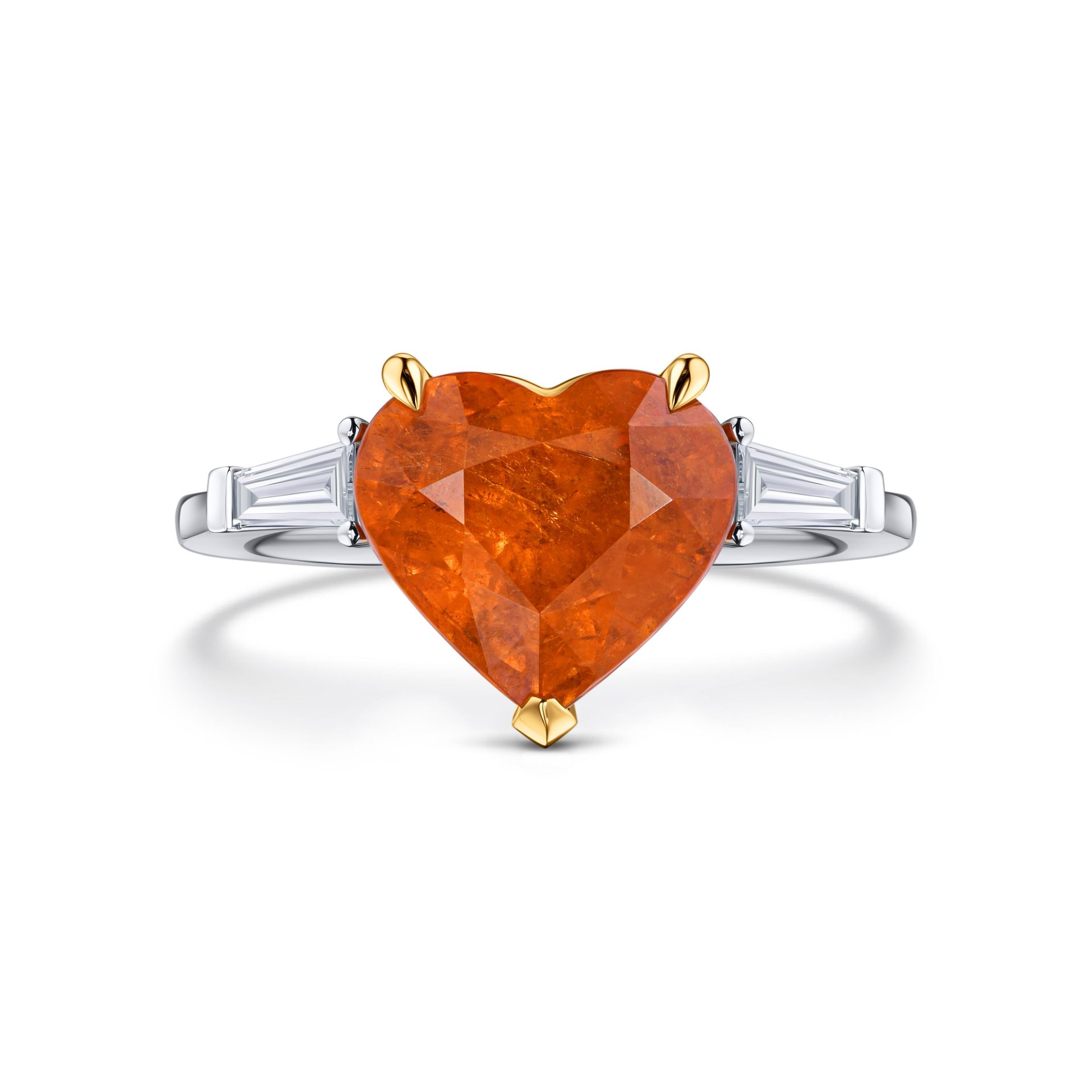 Кольцо из белого золота с крупным спессартином 4.29 карат