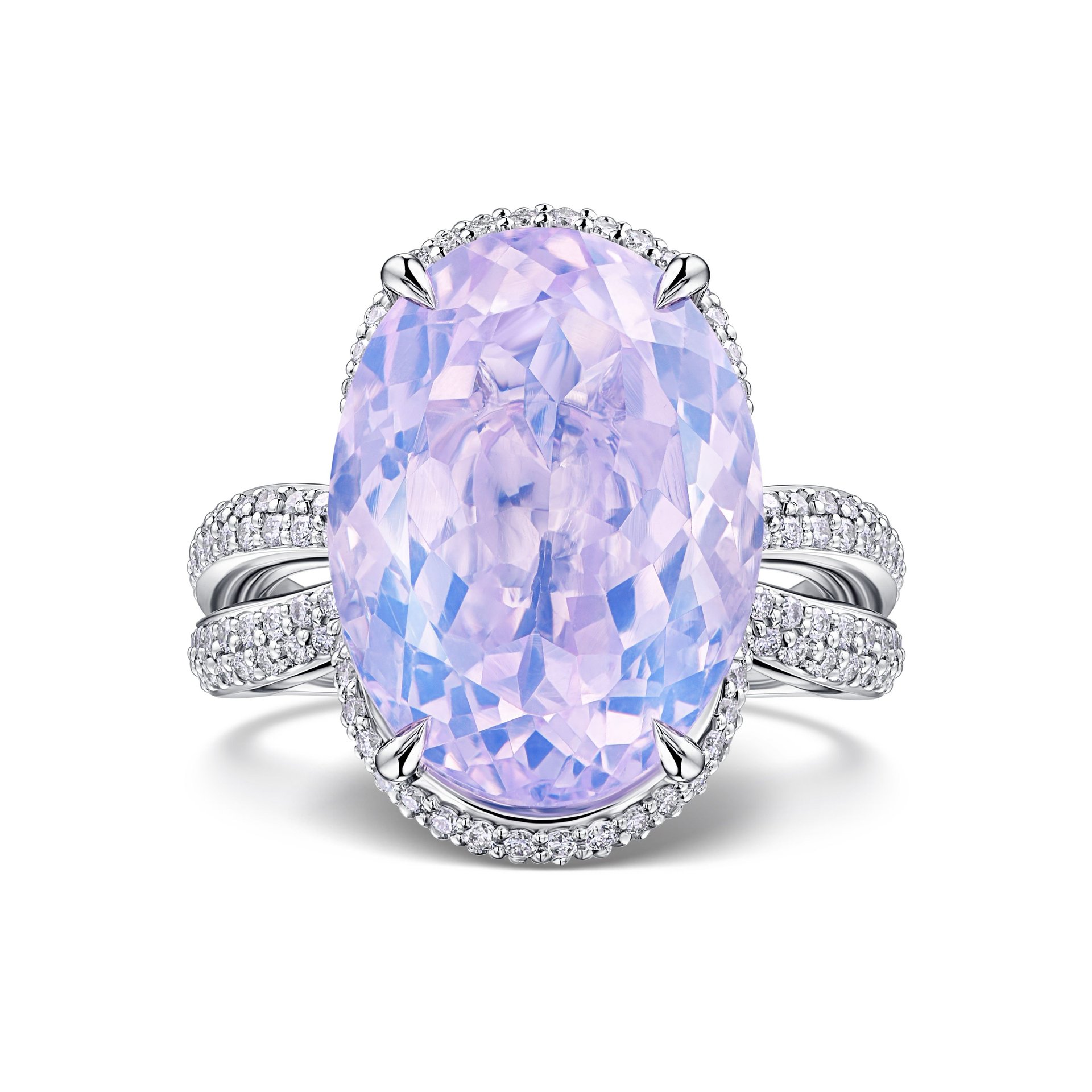 Кольцо с кварцем 9.78 карат в белом золоте от Parure Atelier