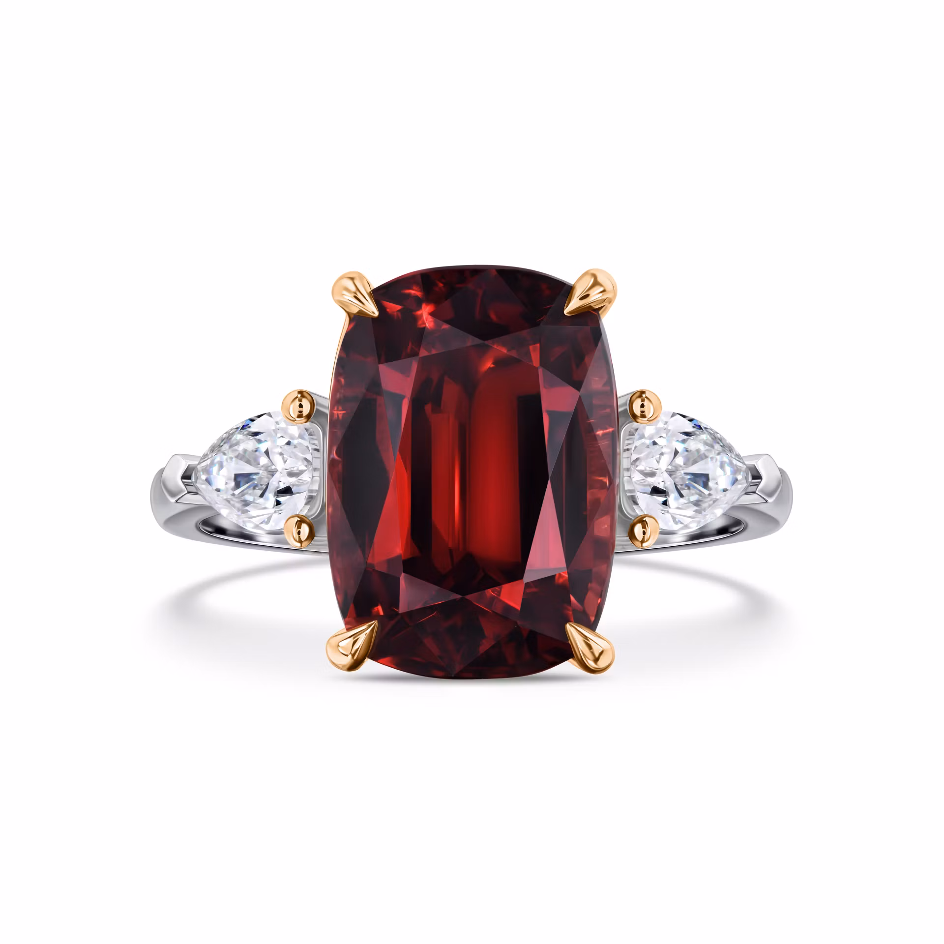 Кольцо из белого золота с центральной шпинелью 5.34 карата