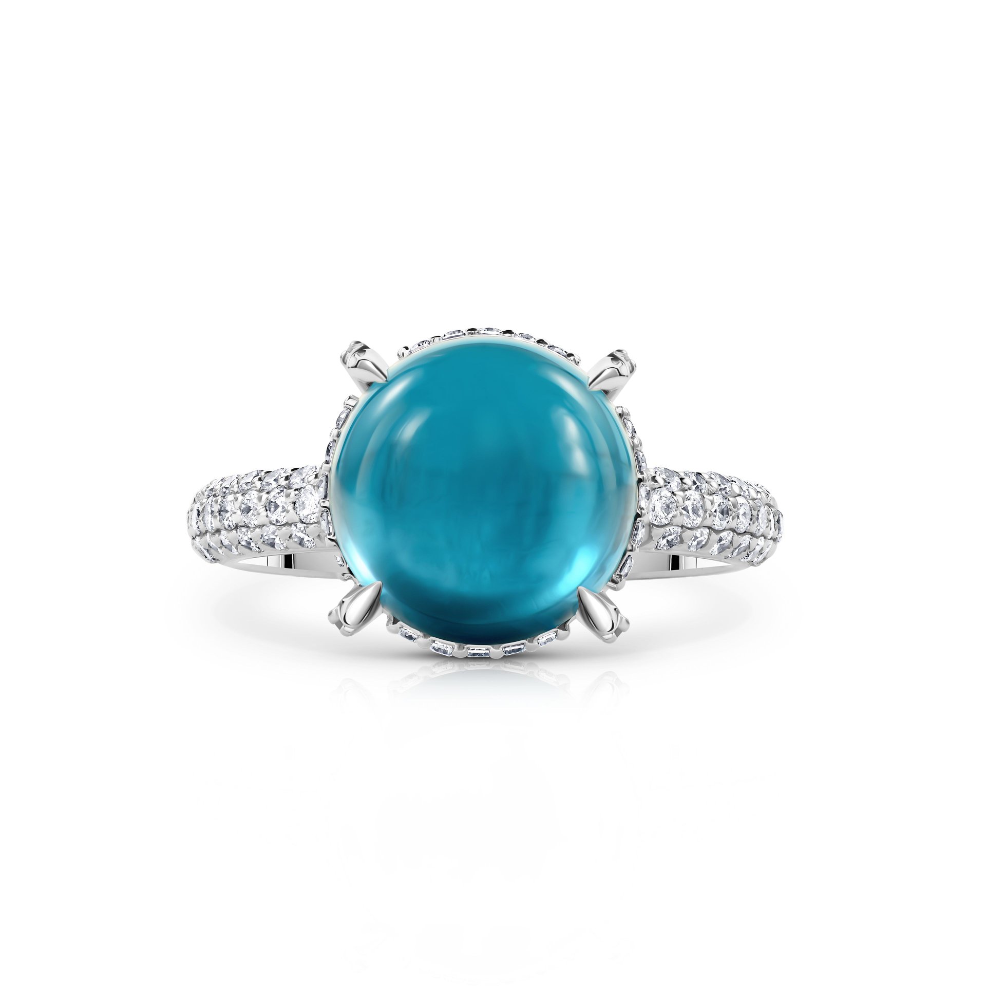 Кольцо с белым золотом и топазом 4.93 карата, дизайн Parure Atelier