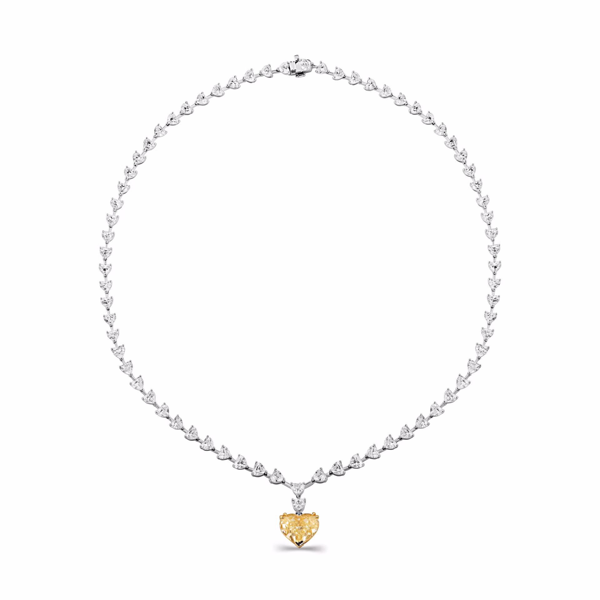 Колье Heart of the Sun с желтым бриллиантом 7.02 карат в белом золоте