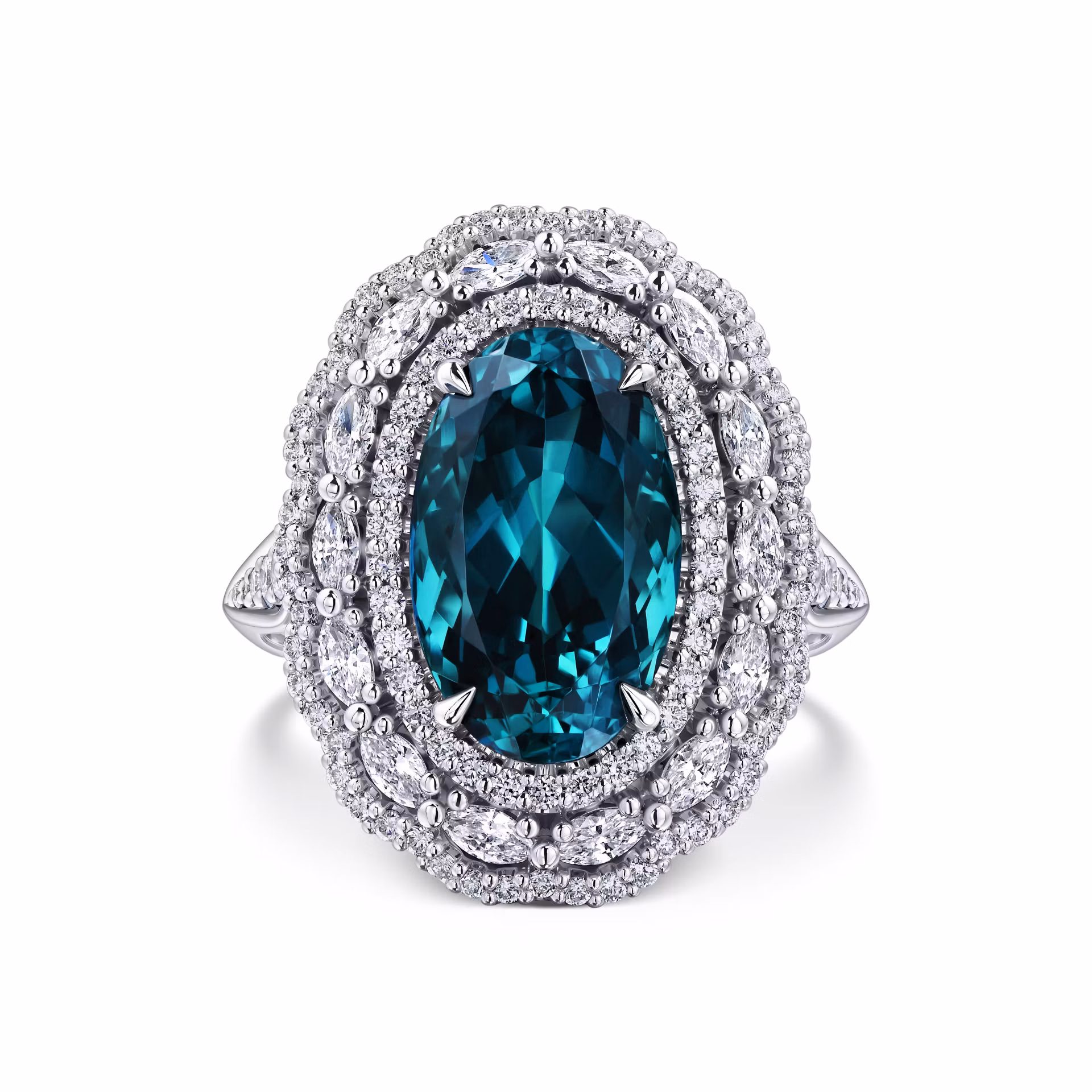 Кольцо с турмалином 4.08 карат в белом золоте от Parure Atelier