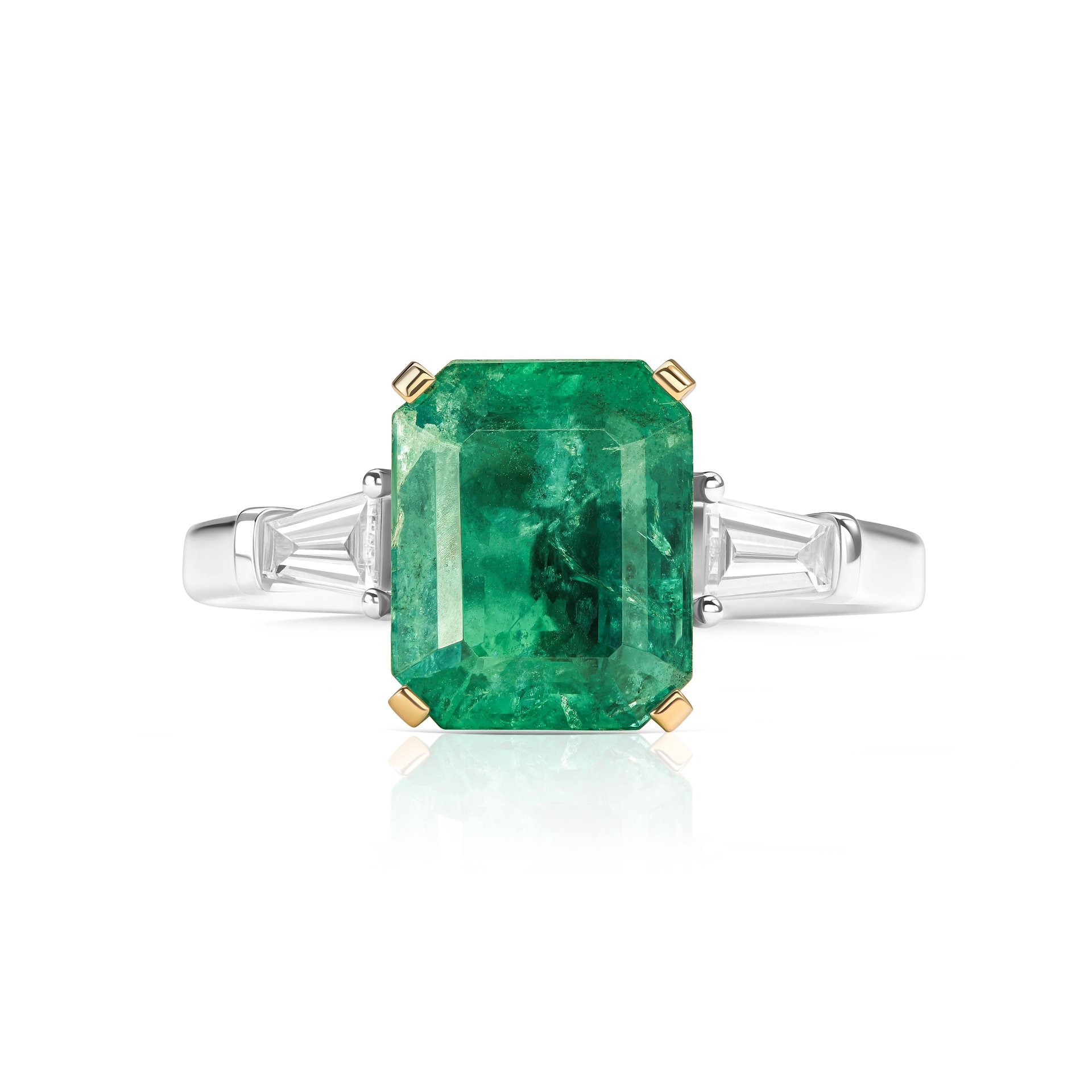 Кольцо с изумрудом 2.91 карат в белом золоте от Parure Atelier