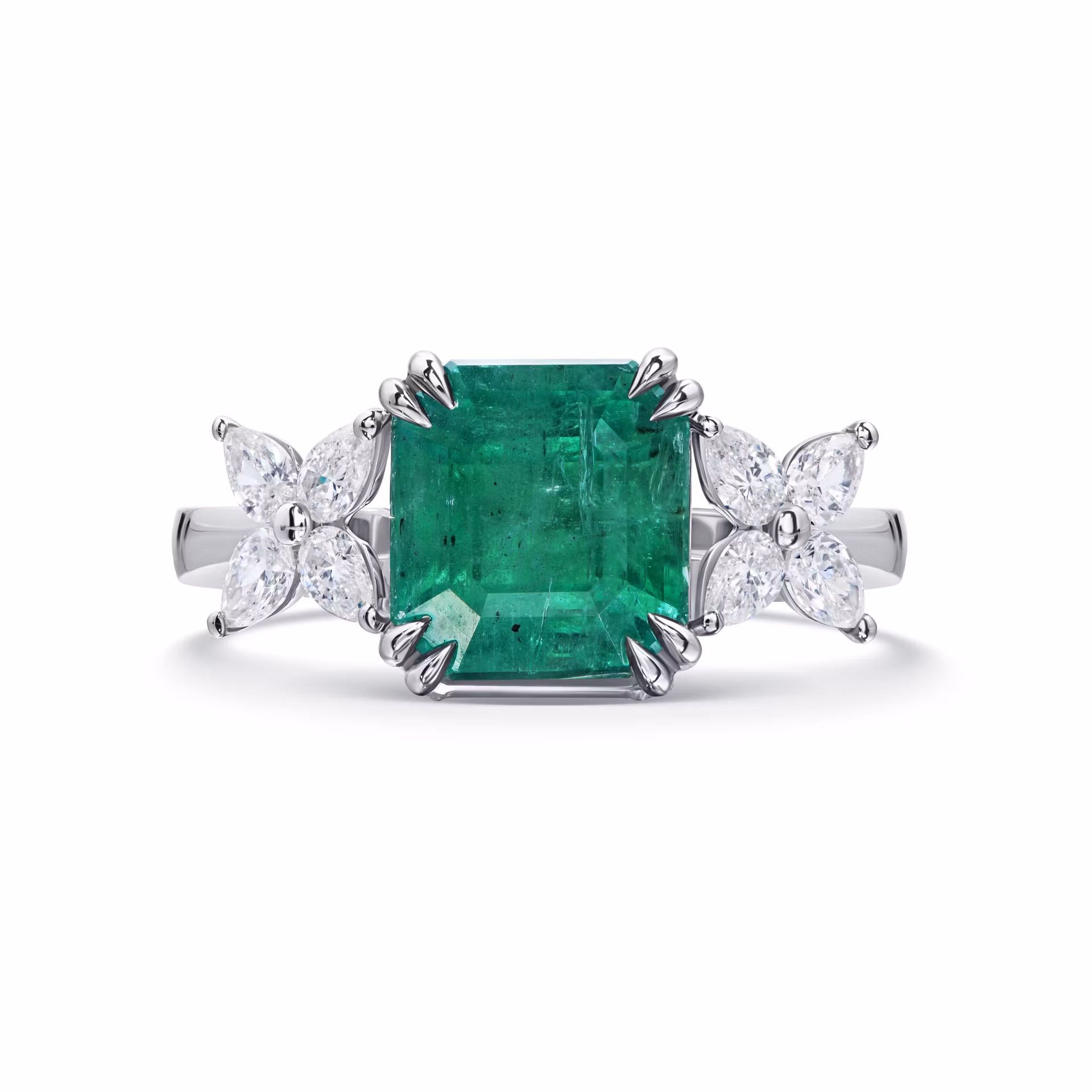 Кольцо из белого золота с изумрудом 2.73 карата, дизайн Parure Atelier
