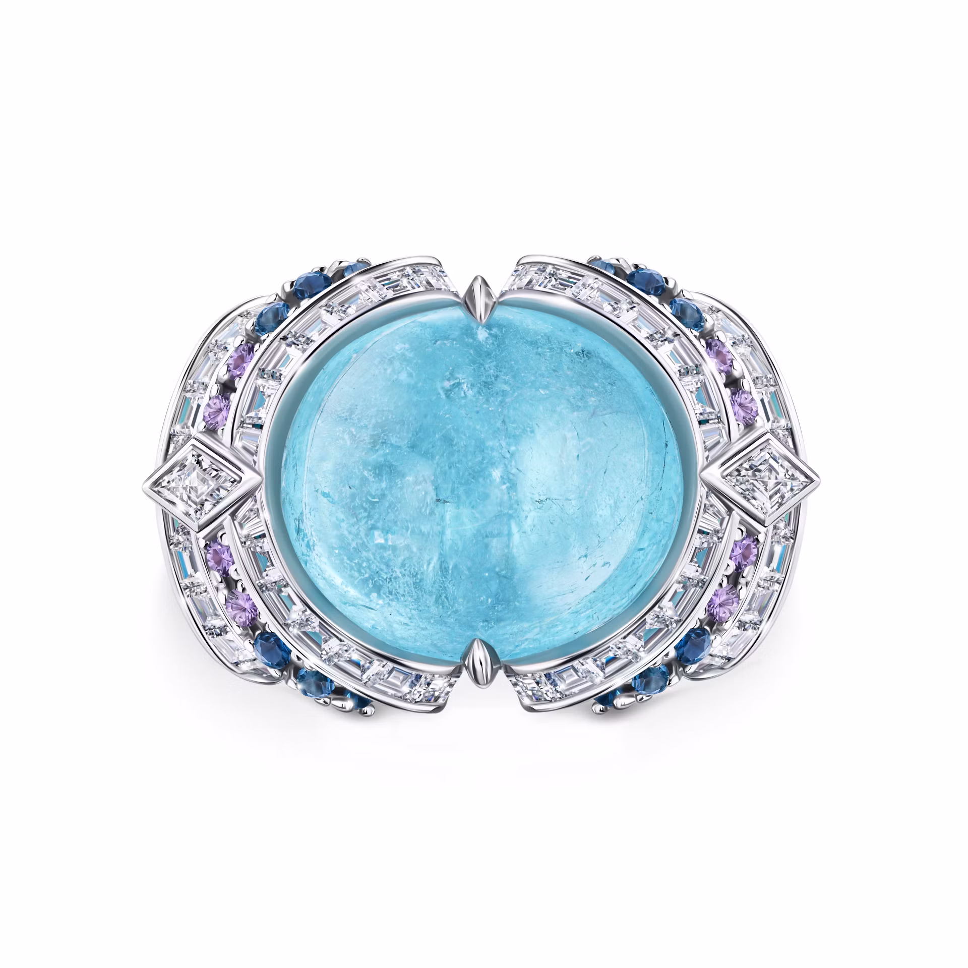 Кольцо Souffle de la Mer с турмалином Параиба 15.18 карат в белом золоте