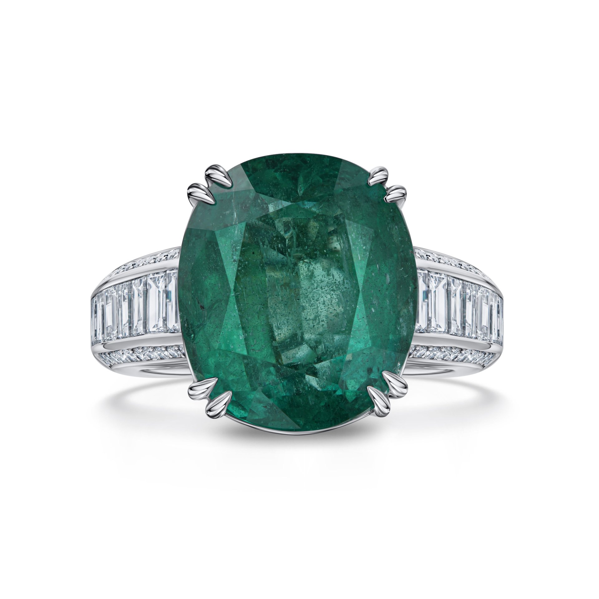Кольцо из белого золота с изумрудом 8.35 карат, дизайн Parure Atelier
