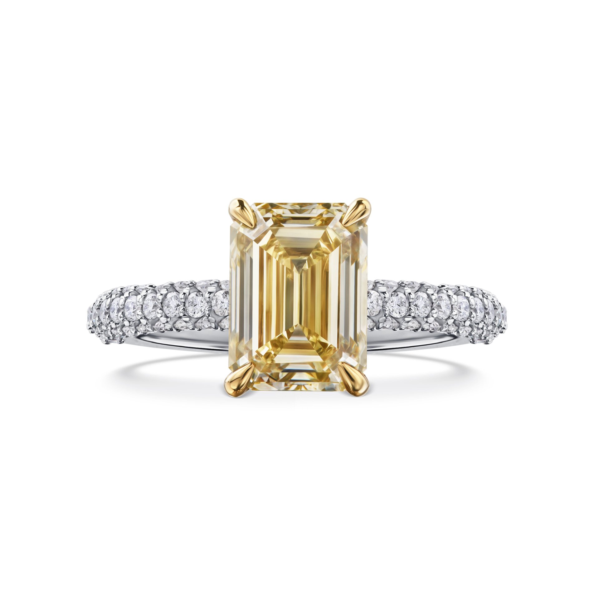 Кольцо с желтым бриллиантом 2.26 карат в белом золоте от Parure Atelier