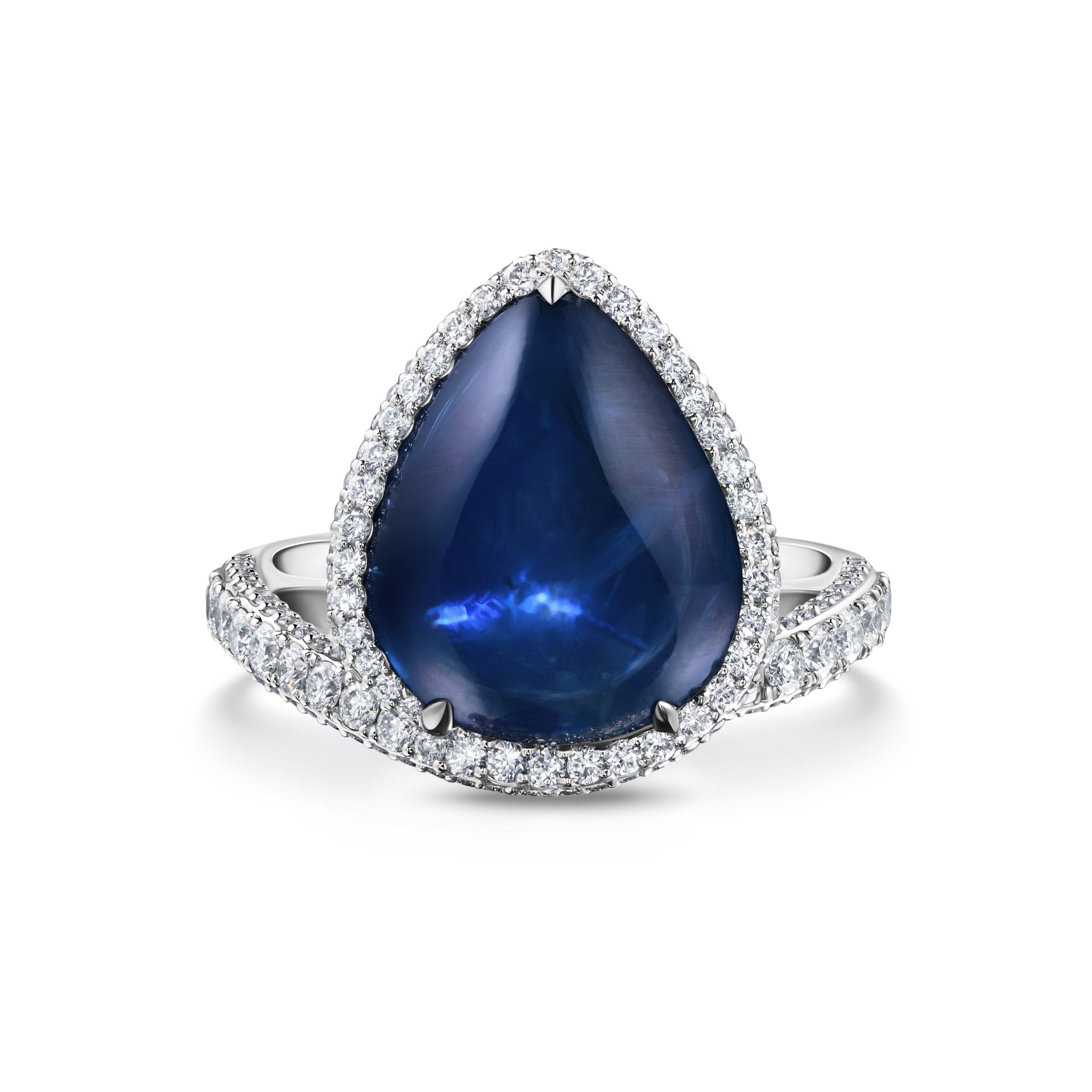 Кольцо с сапфиром 8.64 карата в белом золоте от Parure Atelier